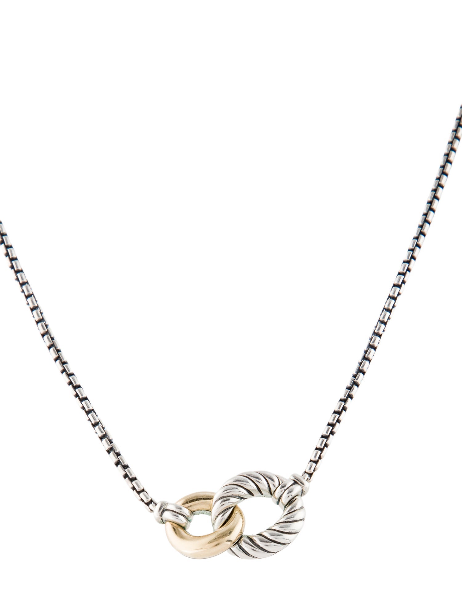 David Yurman Two-Tone Belmont Curb Chain Pendant Necklace