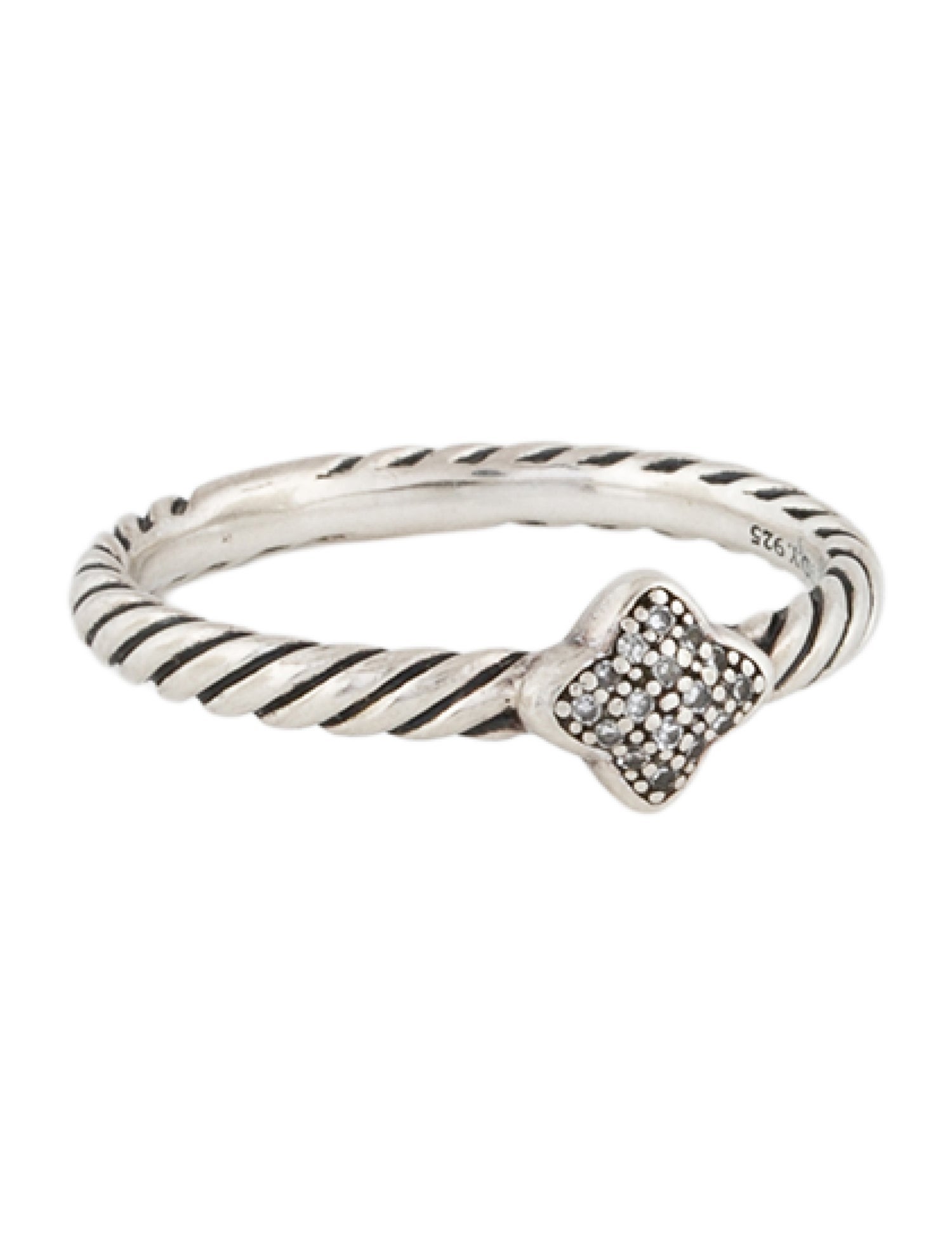 David Yurman Diamond Cable Collectibles® Quatrefoil Stack Ring