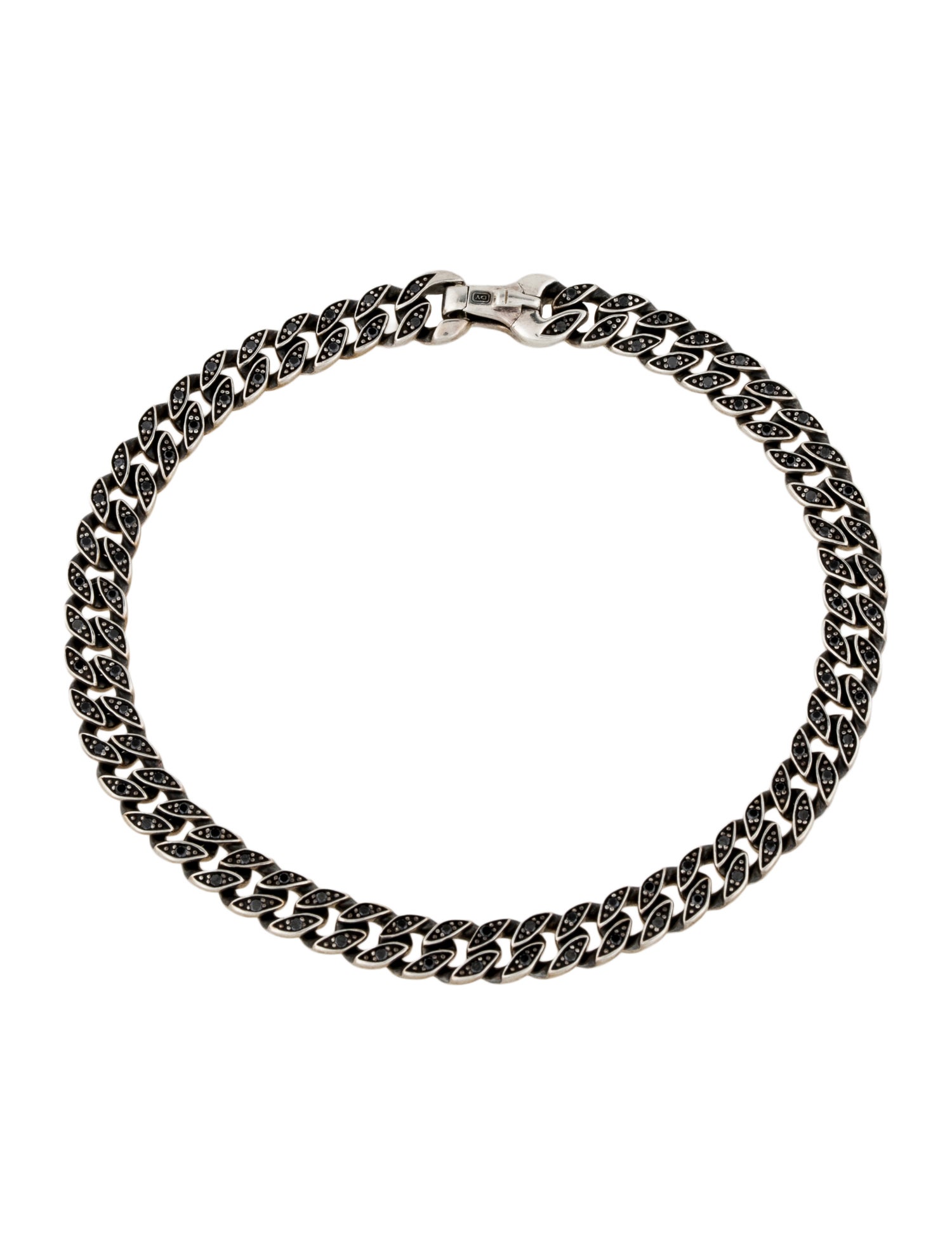 David Yurman Black Diamond Curb Chain Bracelet