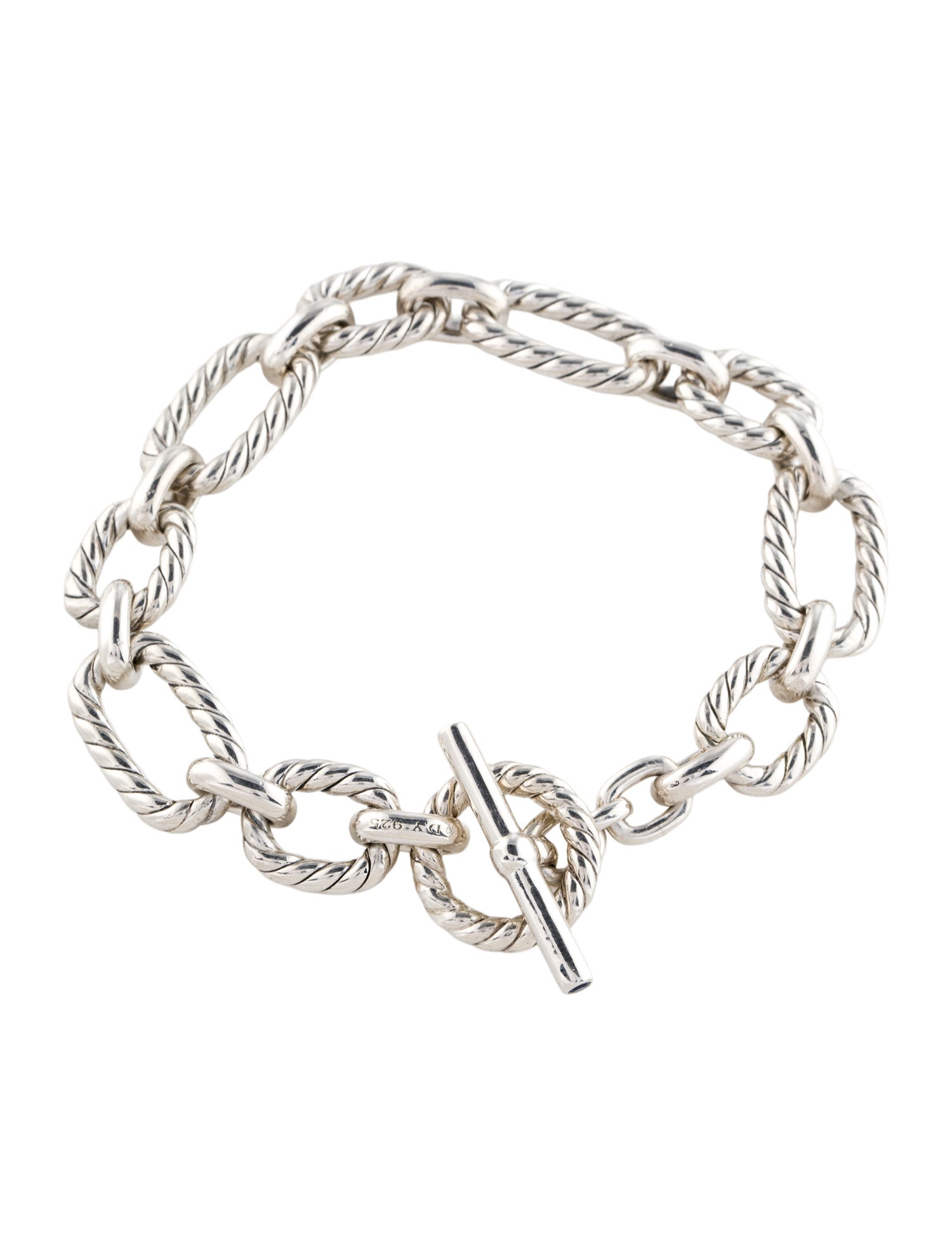 David Yurman Sapphire Toggle Cable Link Bracelet