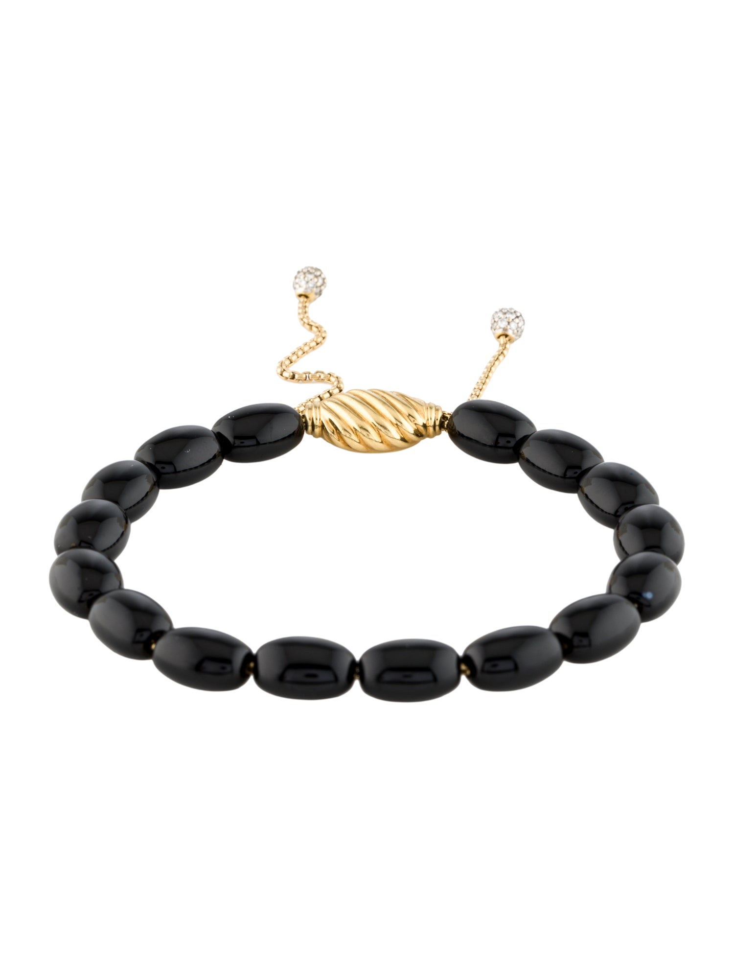 David Yurman 18K Onyx & Diamond Bijoux Bead Bracelet