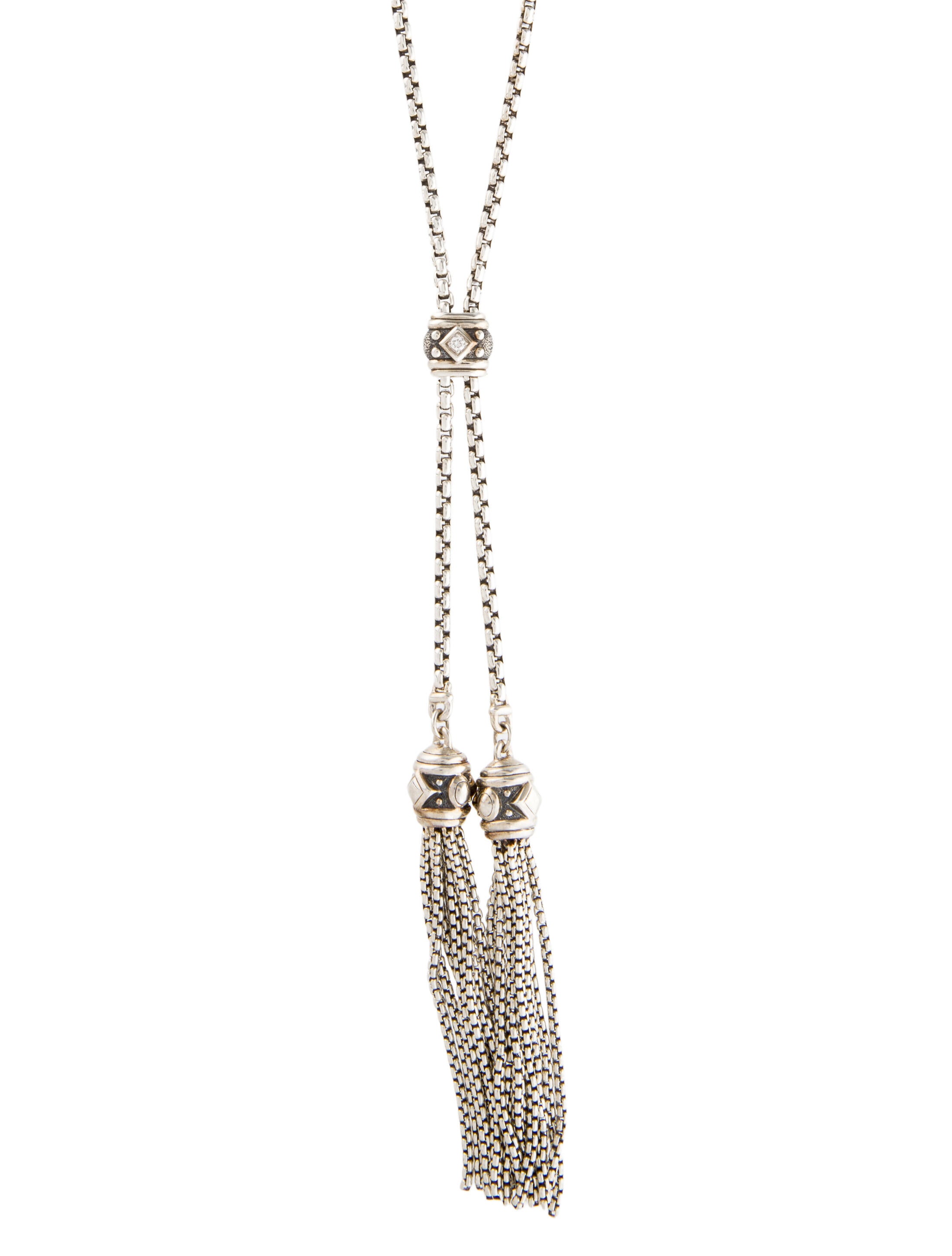 David Yurman Diamond Renaissance Tassel Lariat Necklace