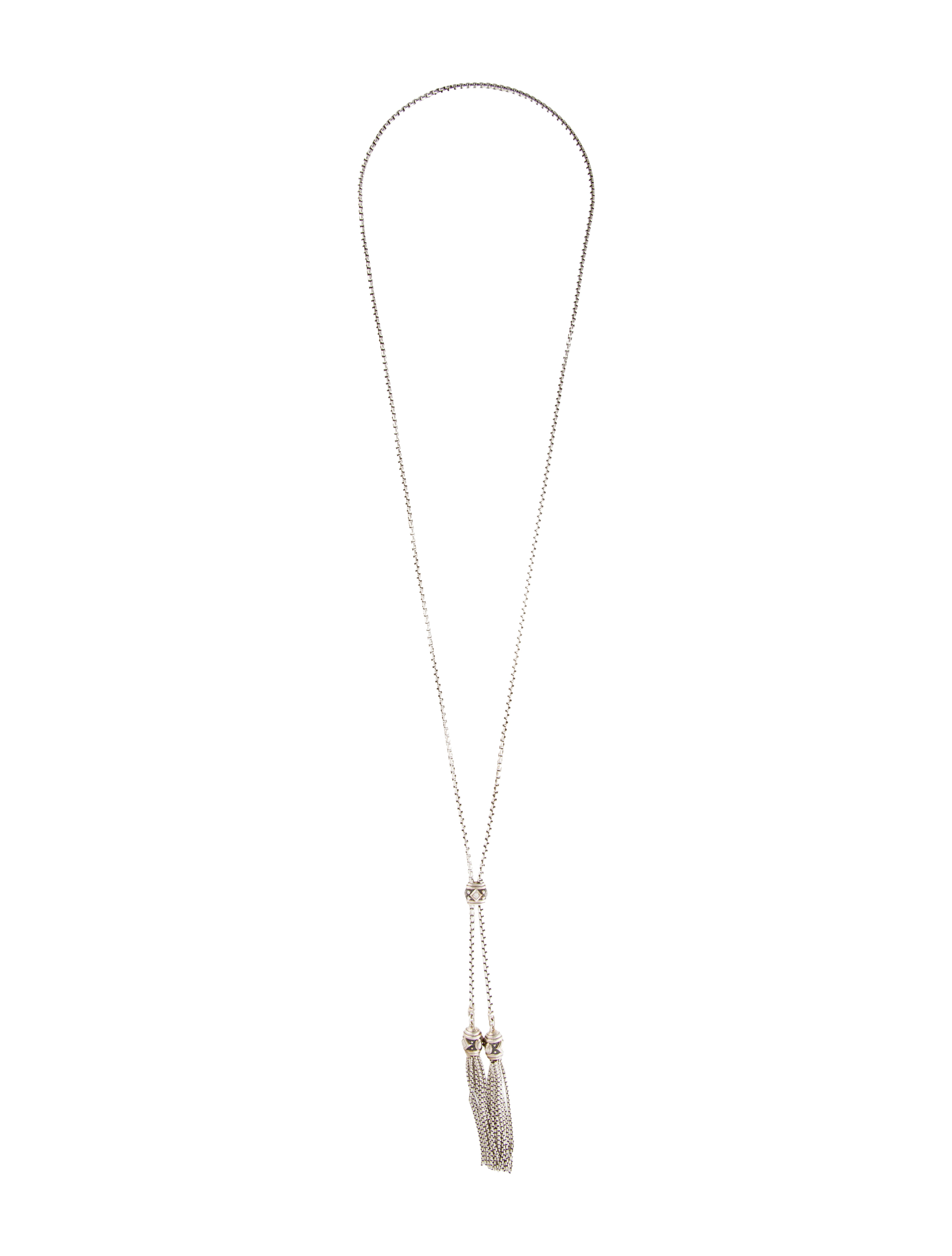 David Yurman Diamond Renaissance Tassel Lariat Necklace