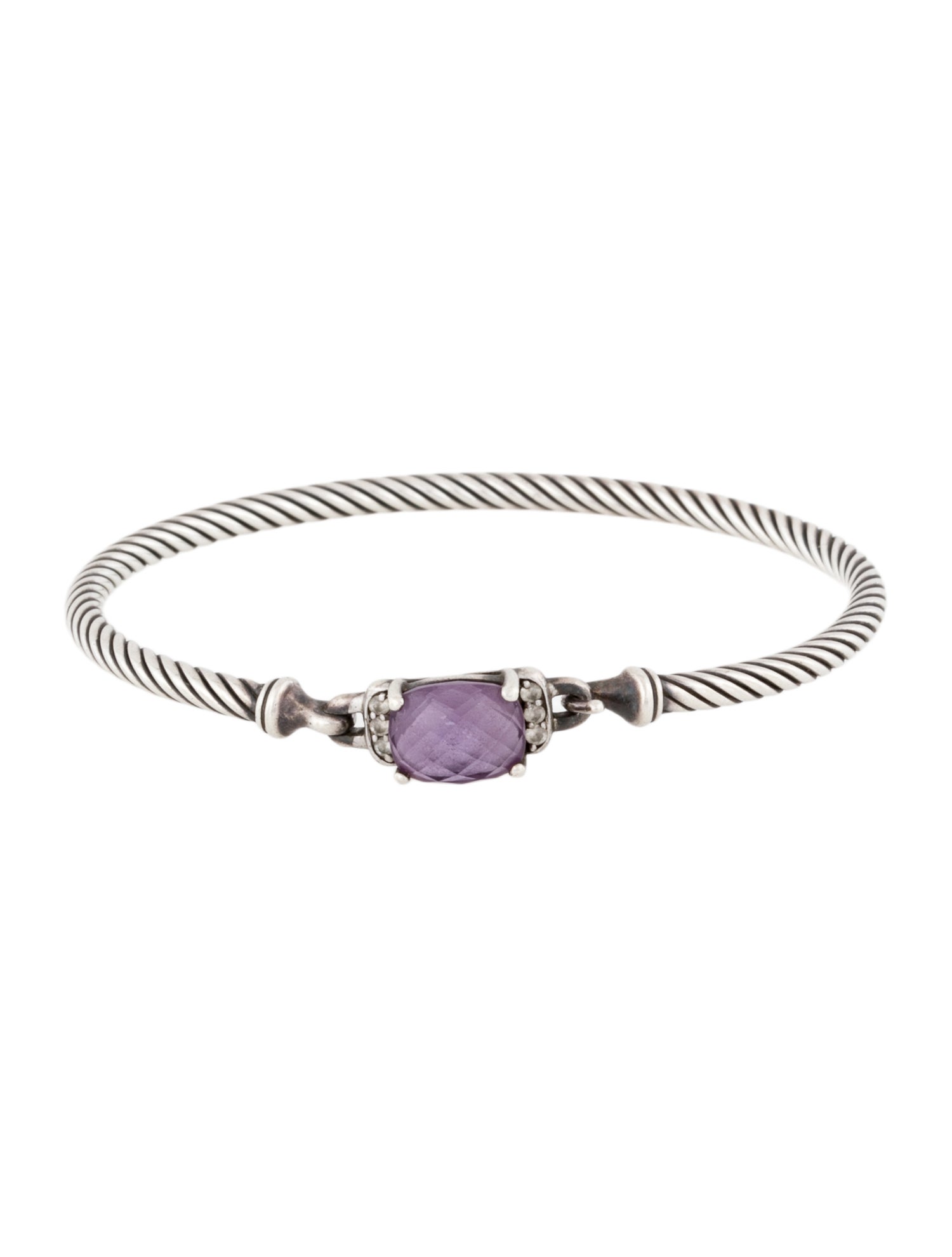David Yurman Amethyst & Diamond Petite Wheaton® Bracelet