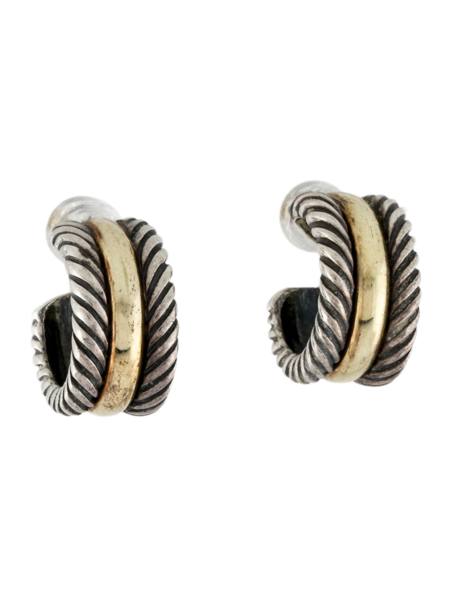 David Yurman Two-Tone Huggie Earrings