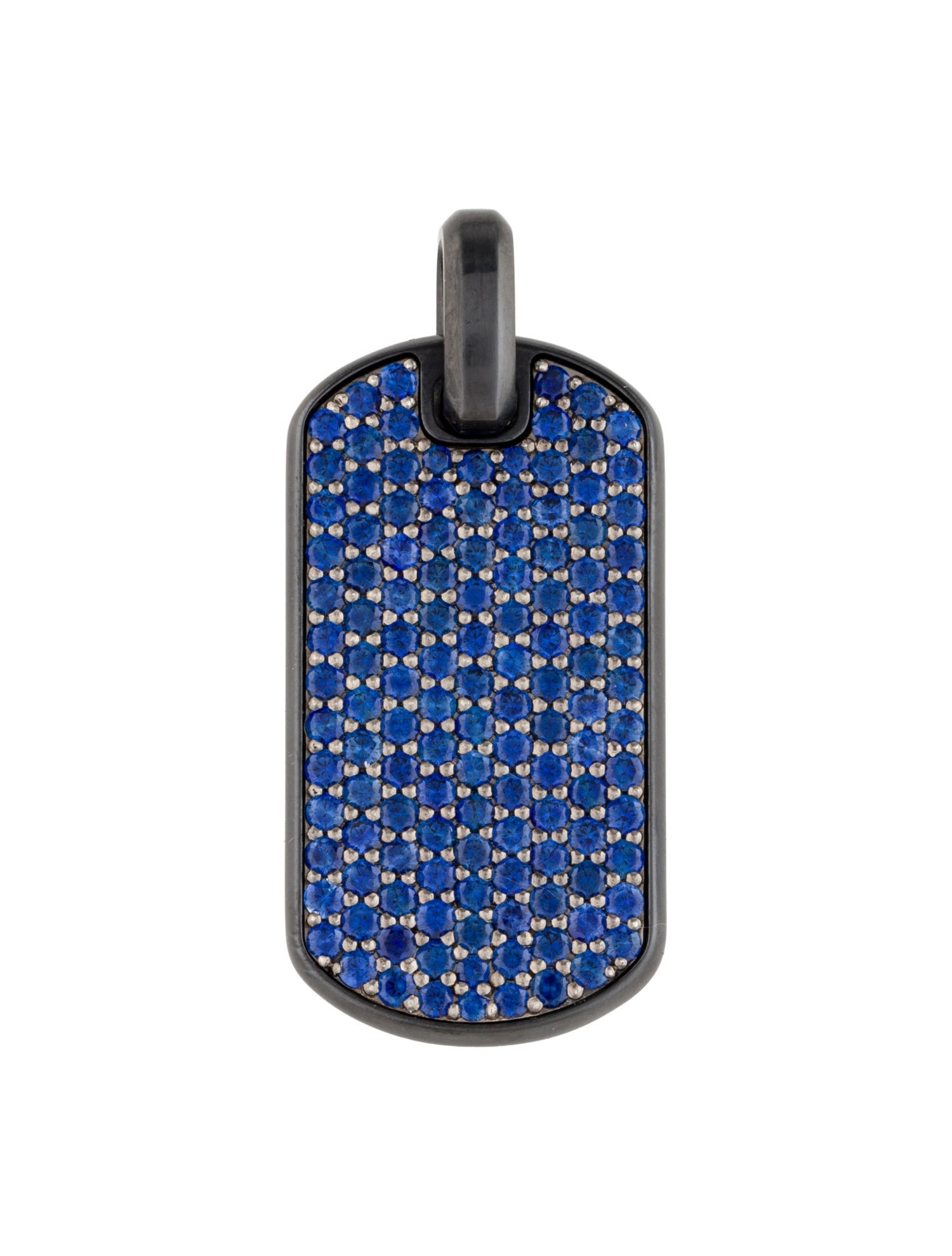 David Yurman 4.07ctw Sapphire Chevron Tag Pendant