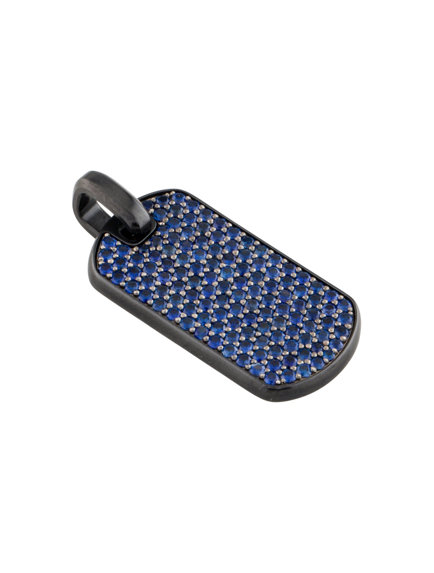 David Yurman 4.07ctw Sapphire Chevron Tag Pendant