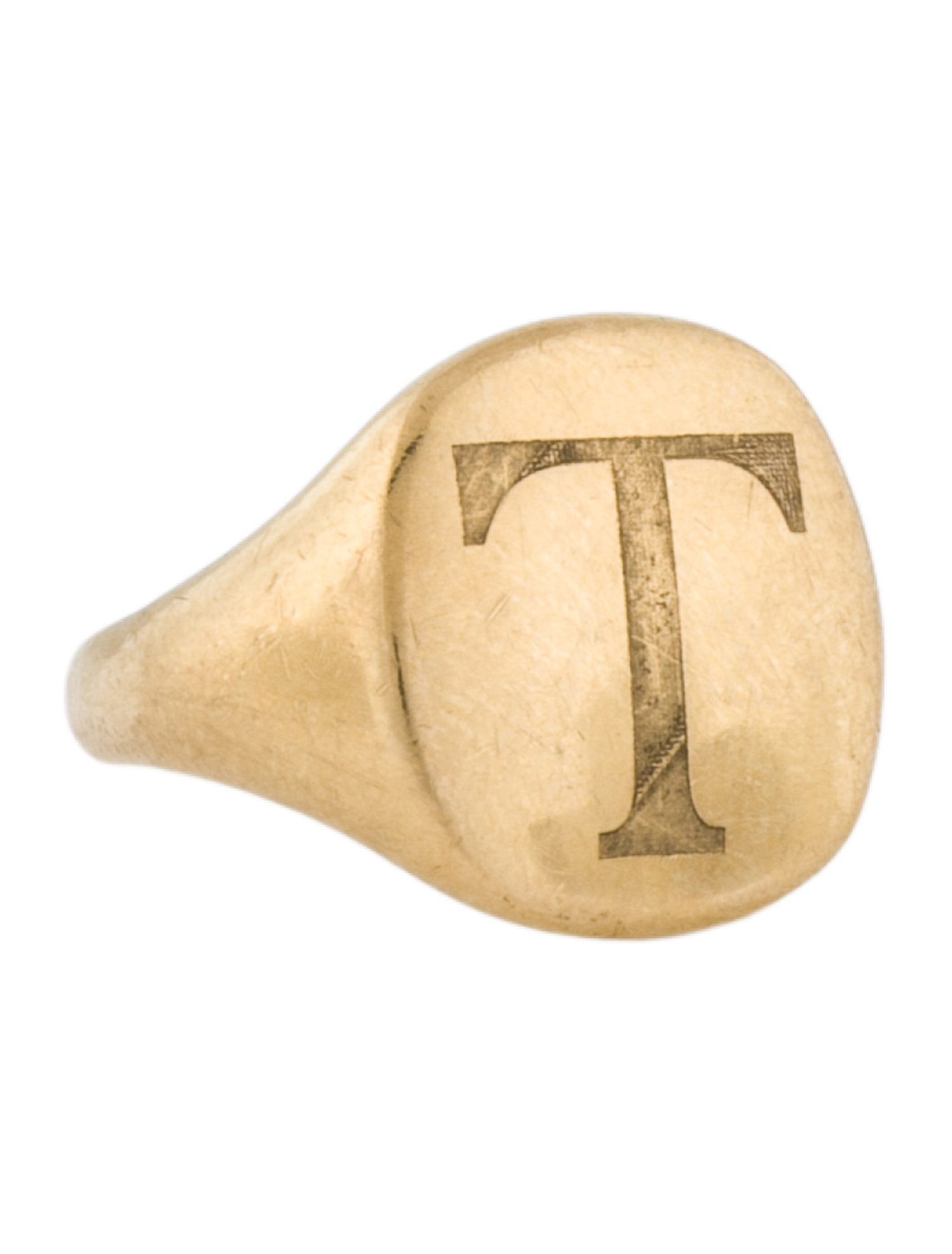 David Yurman 18K Initial 'T' Signet Pinky Ring