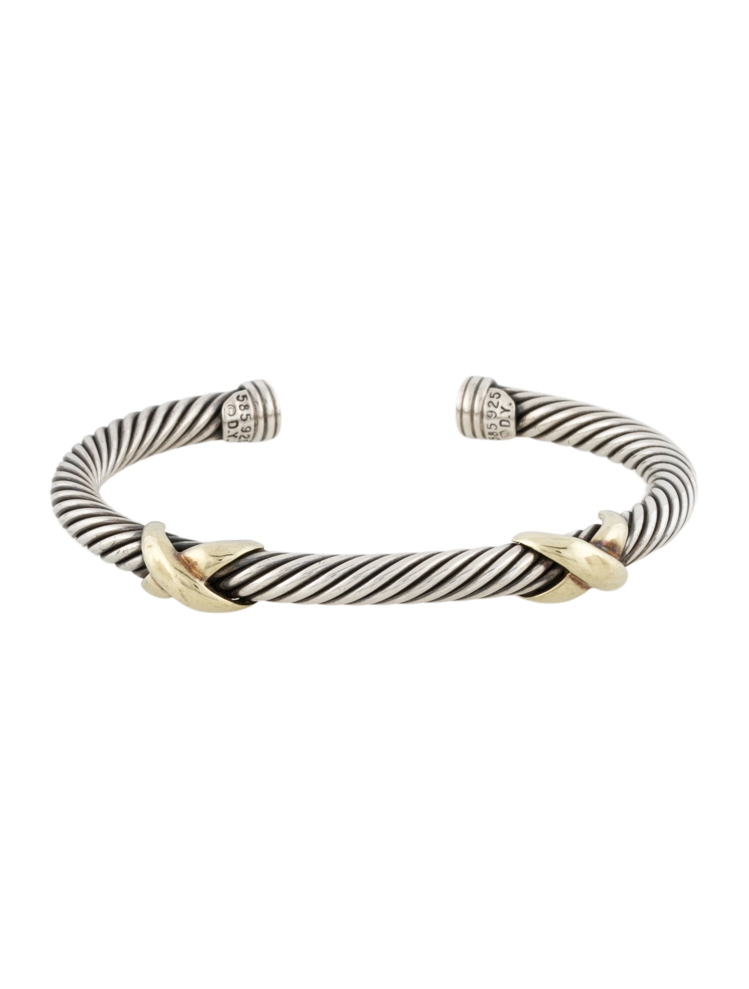David Yurman Two-Tone Double X Cuff Bracelet