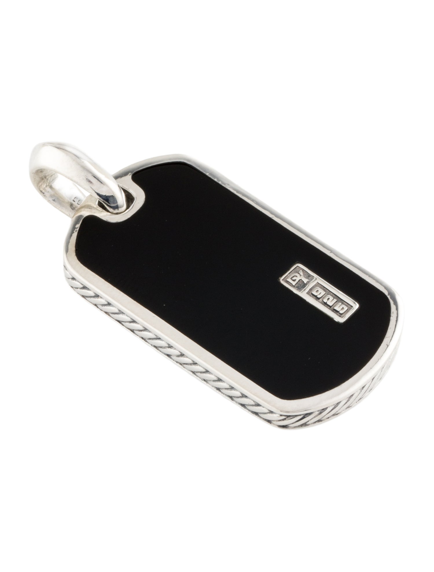David Yurman Onyx Streamline Dog Tag Pendant