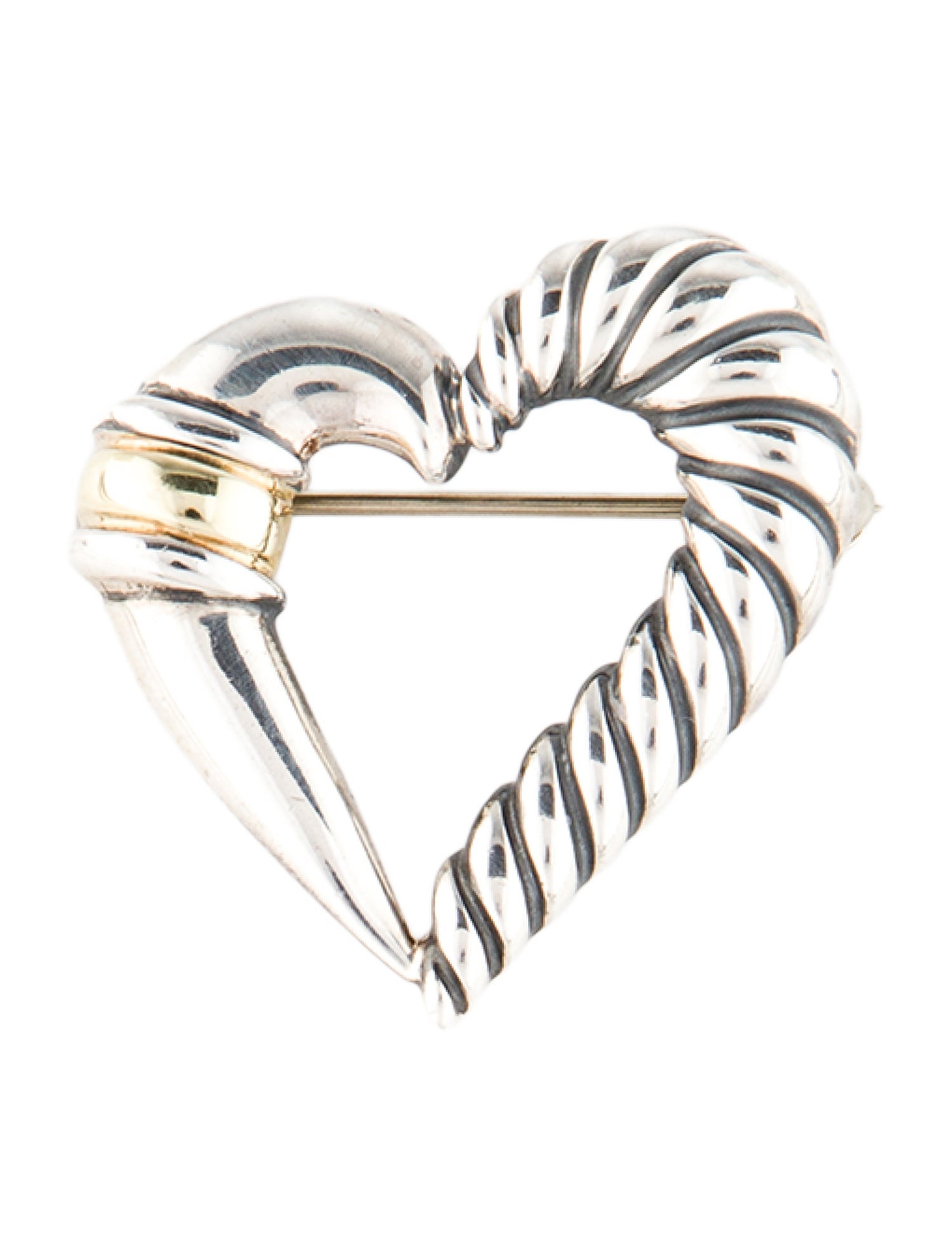 David Yurman Two-Tone Heart Brooch