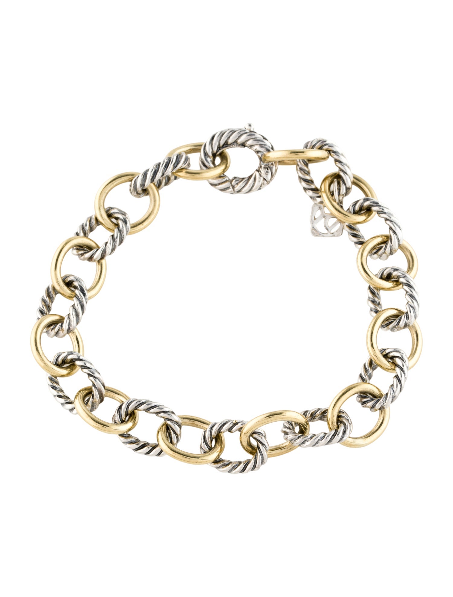 David Yurman Two-Tone Medium Oval Link Bracelet