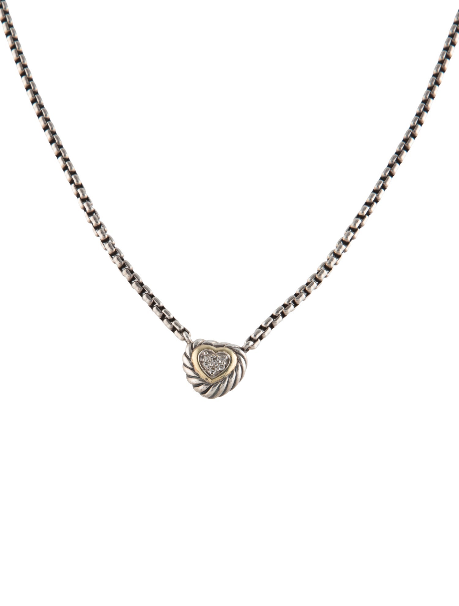 David Yurman Diamond Heart Pendant Necklace