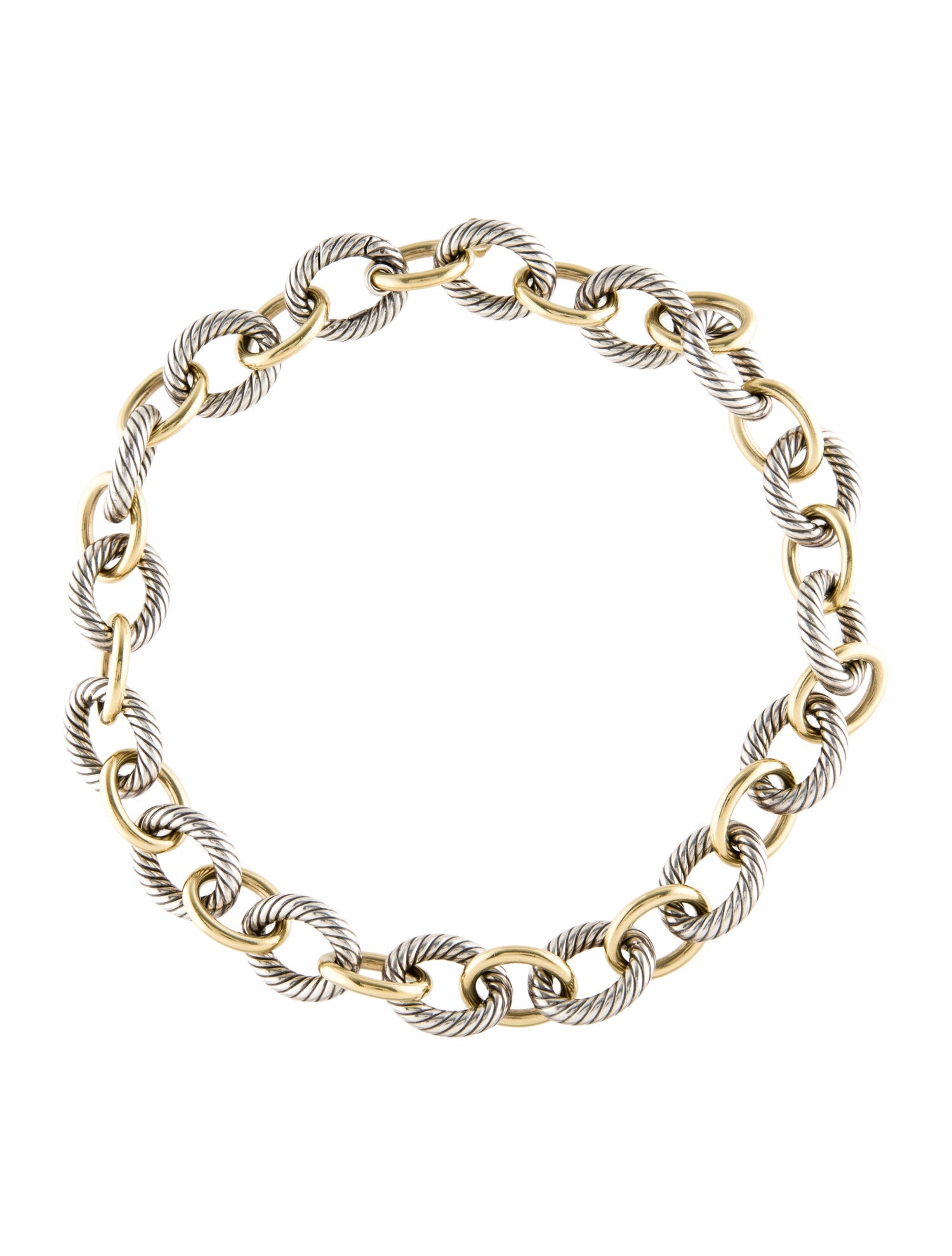 David Yurman Two-Tone Oval Link Necklace