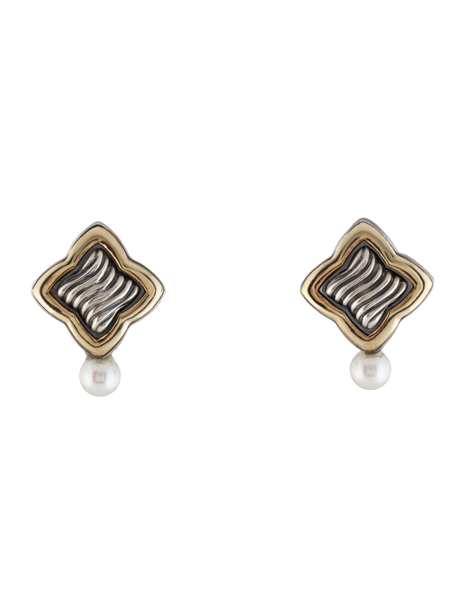 David Yurman Pearl Quatrefoil Earrings