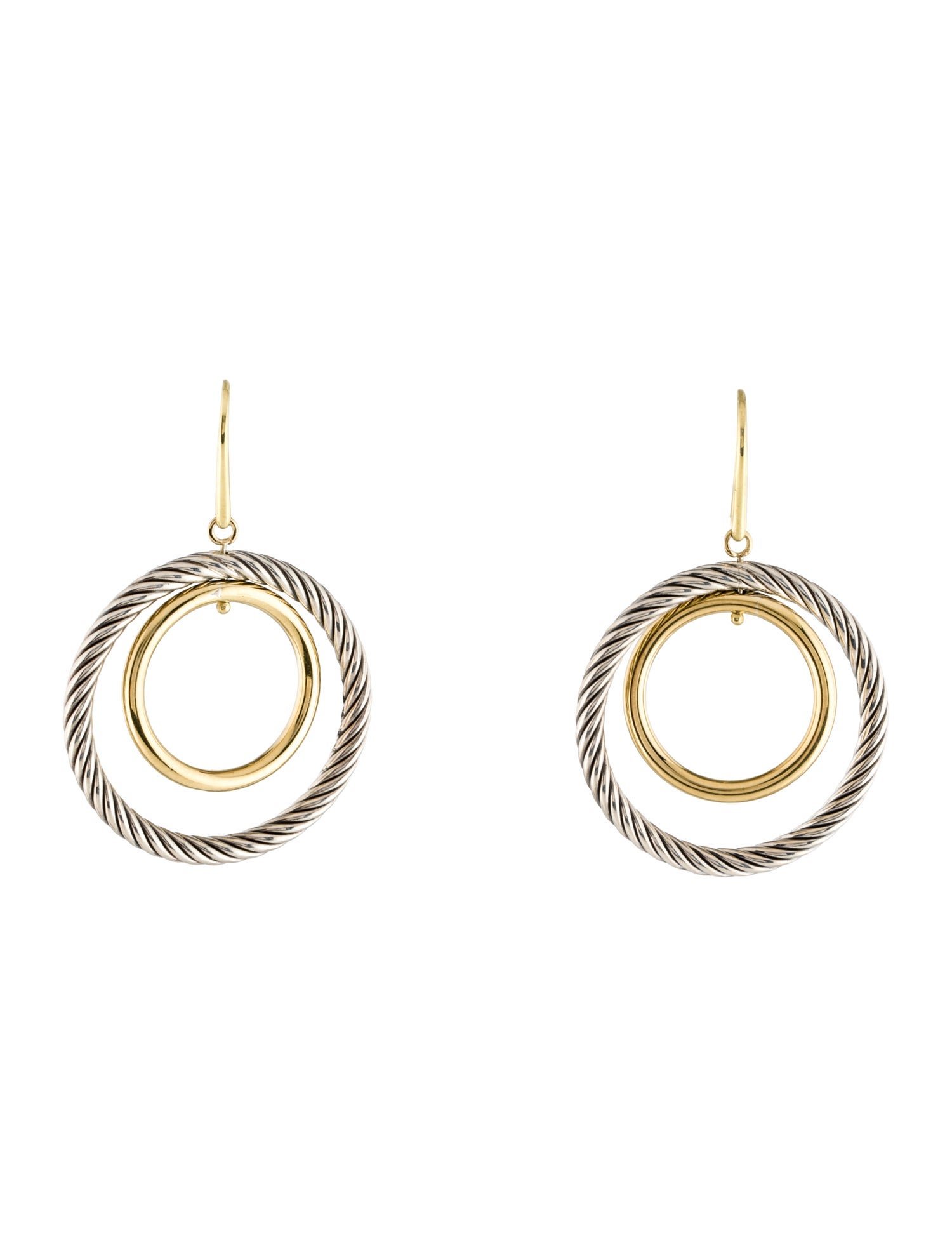 David Yurman Two-Tone Mobile Circle Drop Earrings