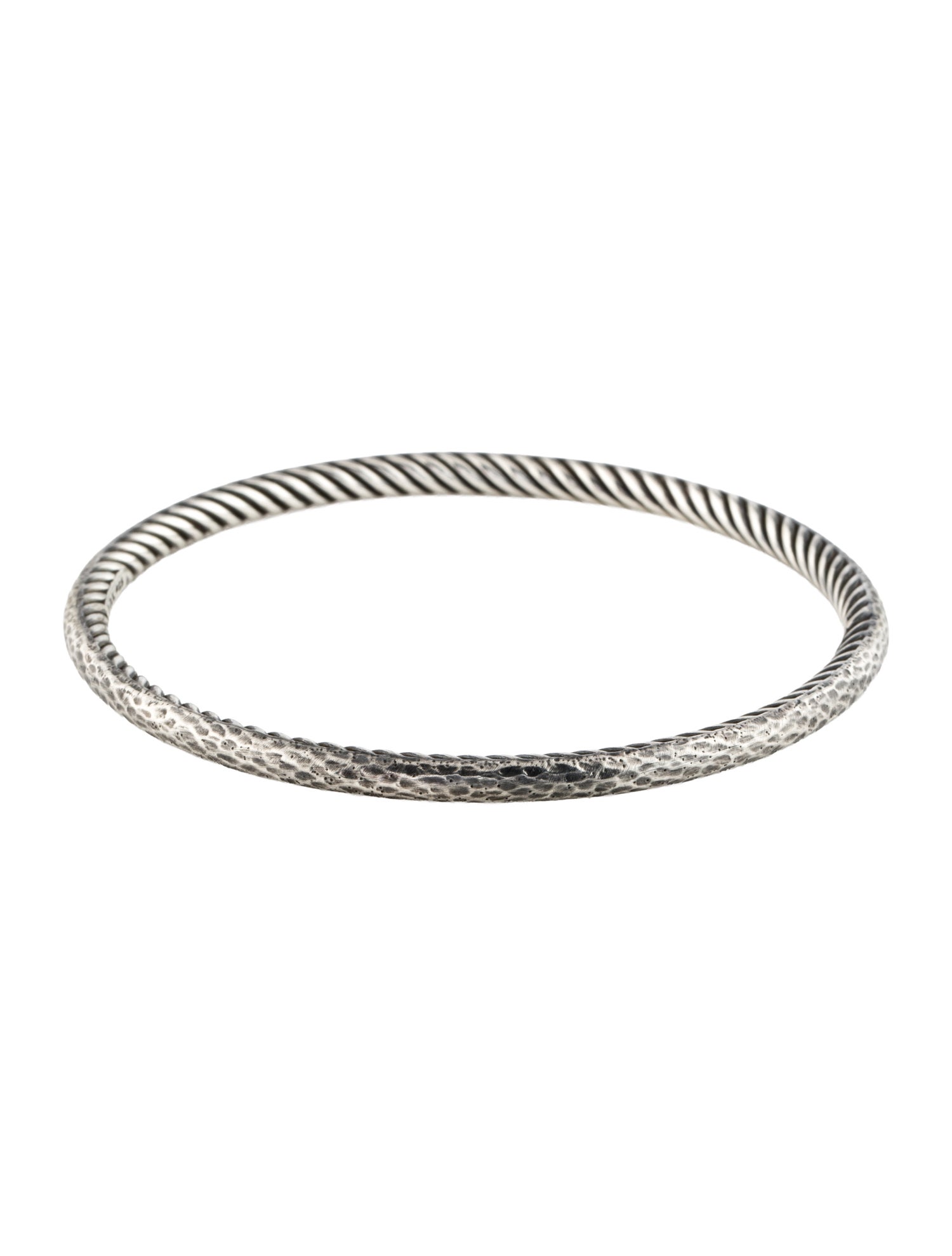 David Yurman Hammered Cable Inside Bangle