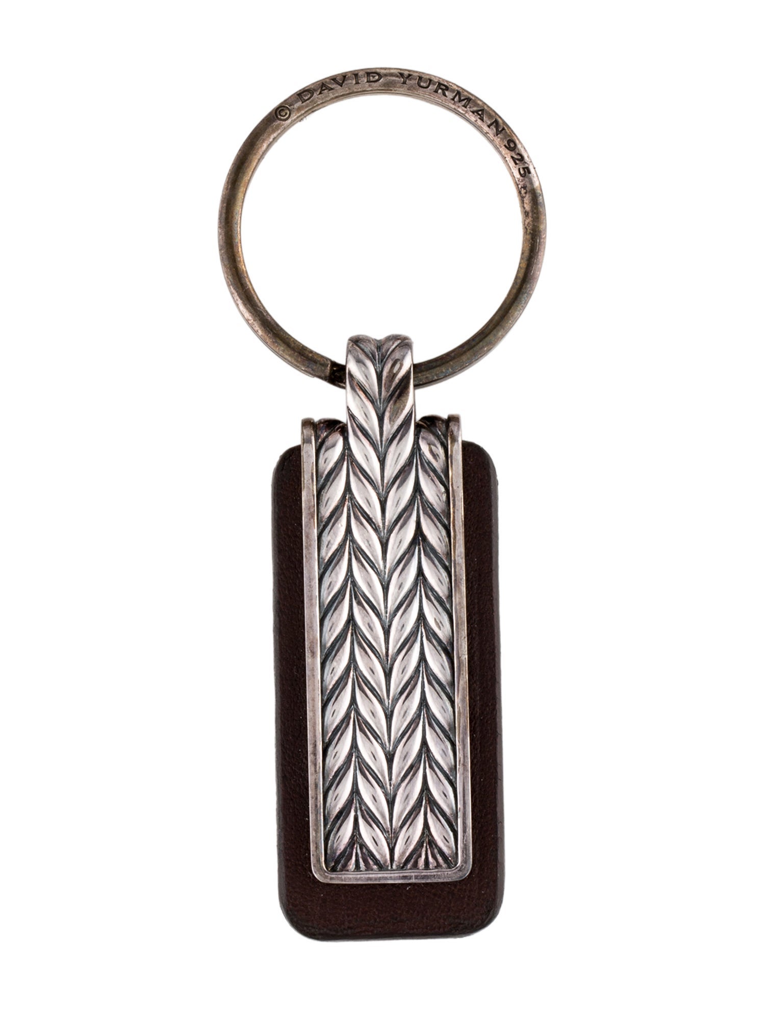 David Yurman Leather Engraved Keychain