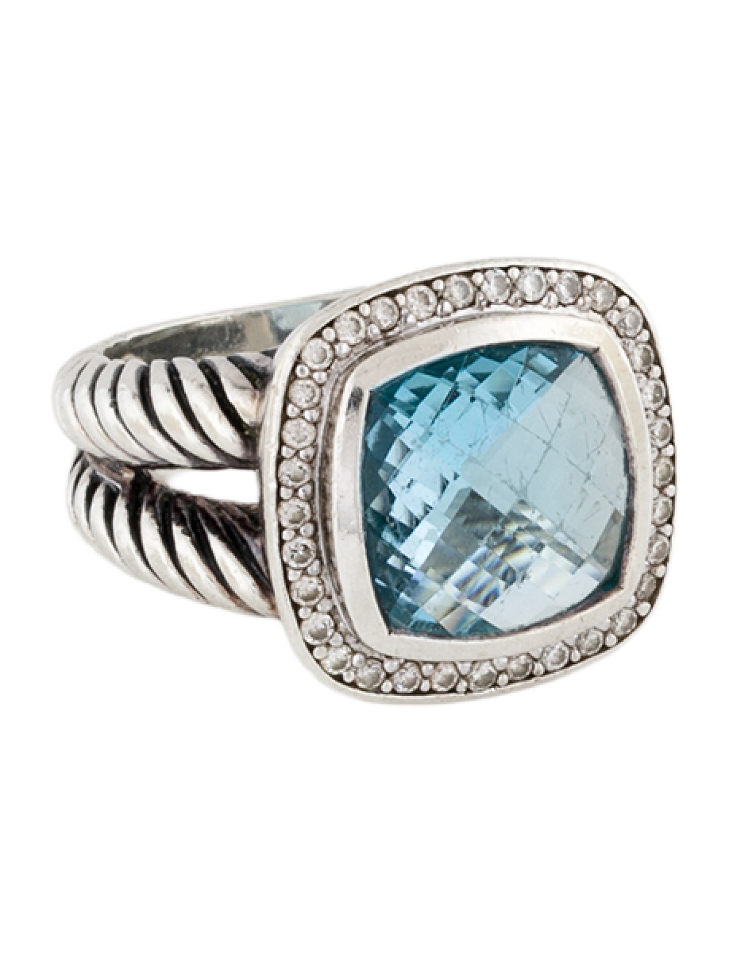 David Yurman Diamond & Topaz Albion Cocktail Ring