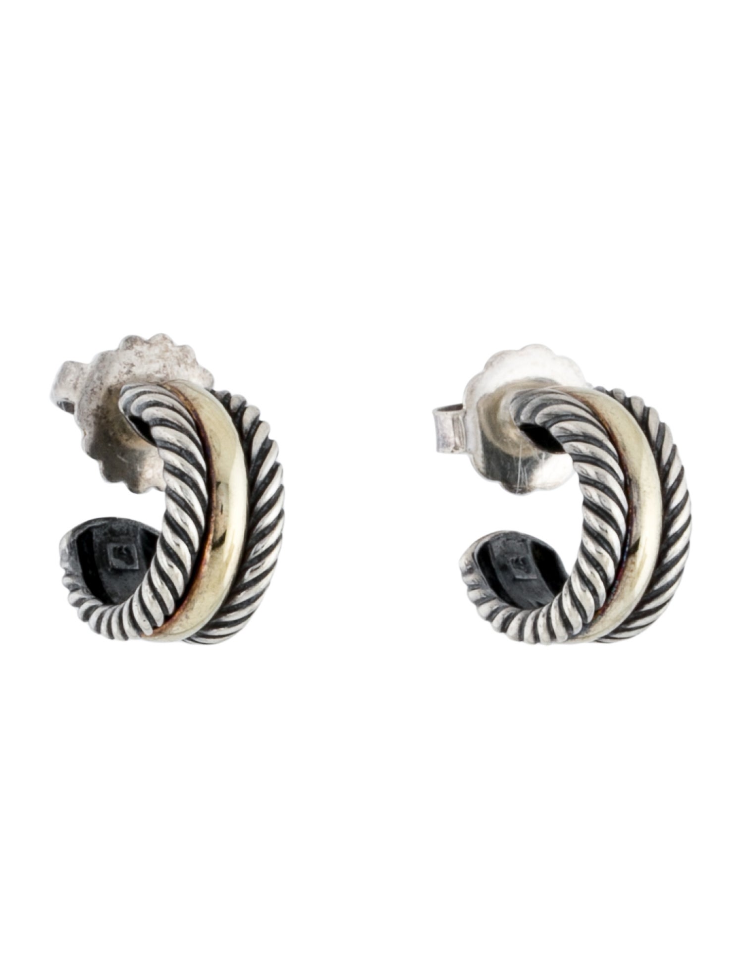 David Yurman Two-Tone Cable Collectibles® Huggie Hoop Earrings