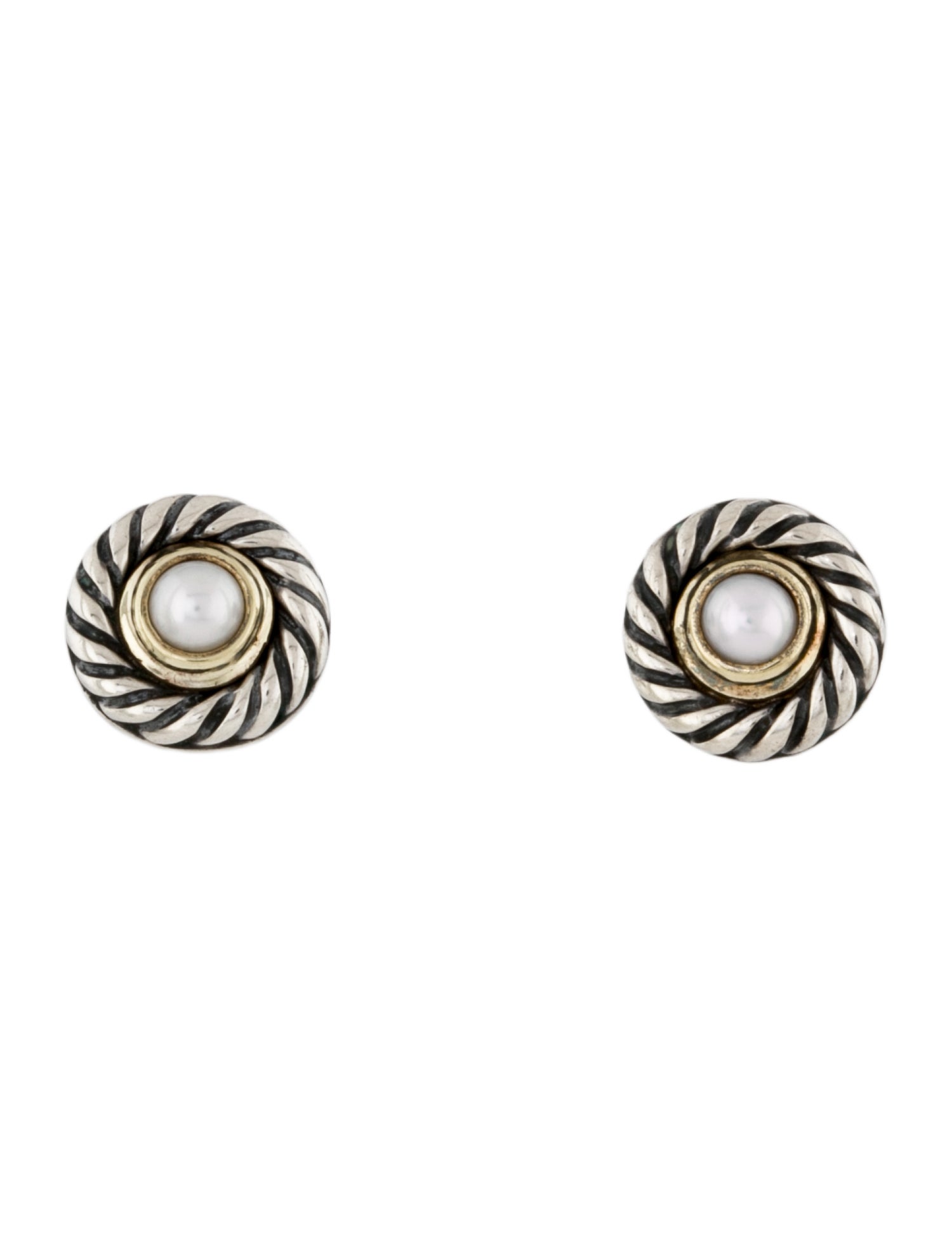 David Yurman Cultured Pearl Cookie Stud Earrings