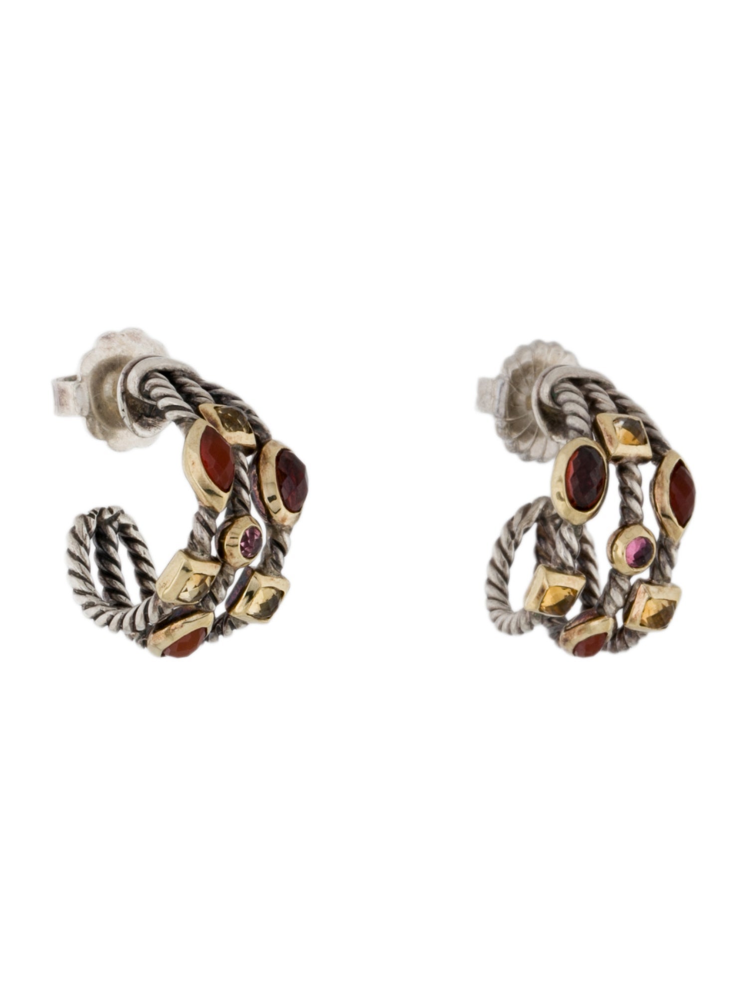 David Yurman Multistone Hoop Earrings