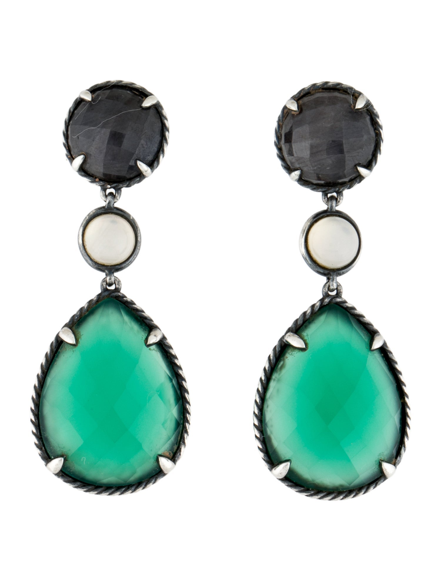David Yurman Mulltistone Chatelaine® Viridian Triple-Drop Earrings