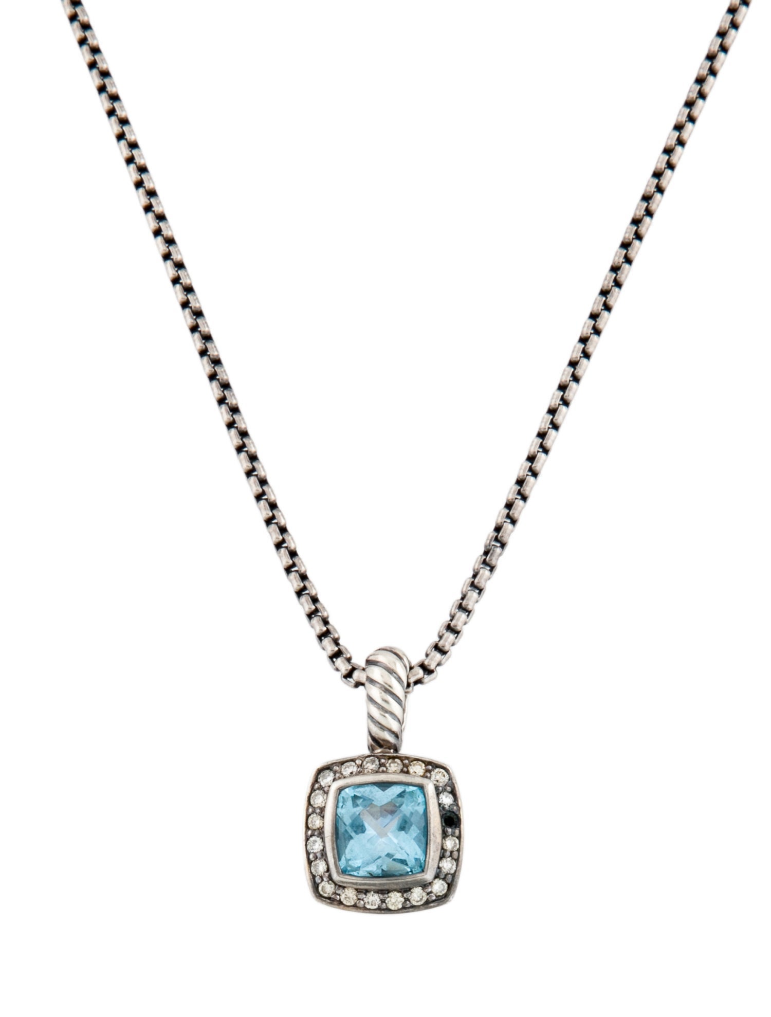 David Yurman Topaz & Diamond Petite Albion Pendant Necklace