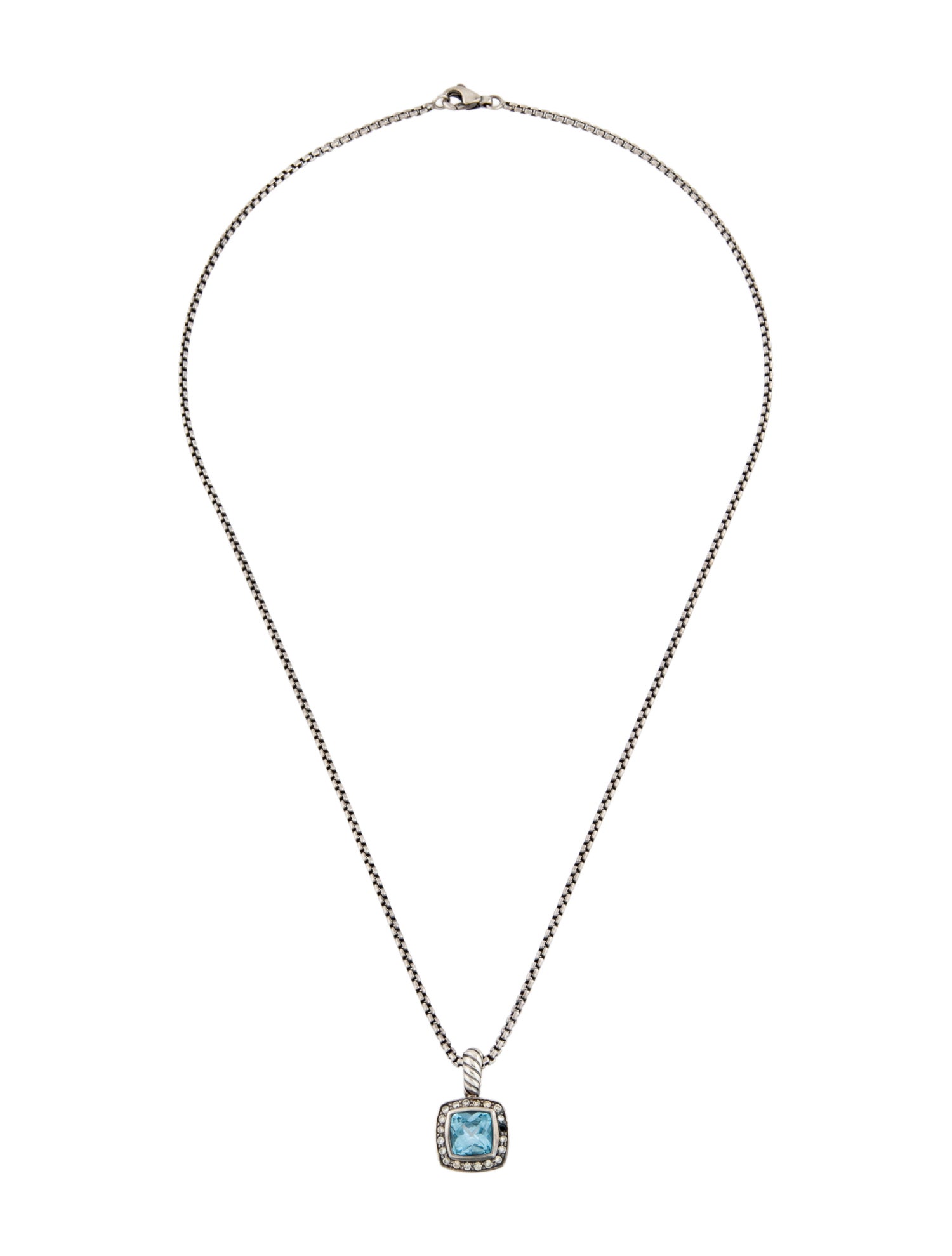 David Yurman Topaz & Diamond Petite Albion Pendant Necklace