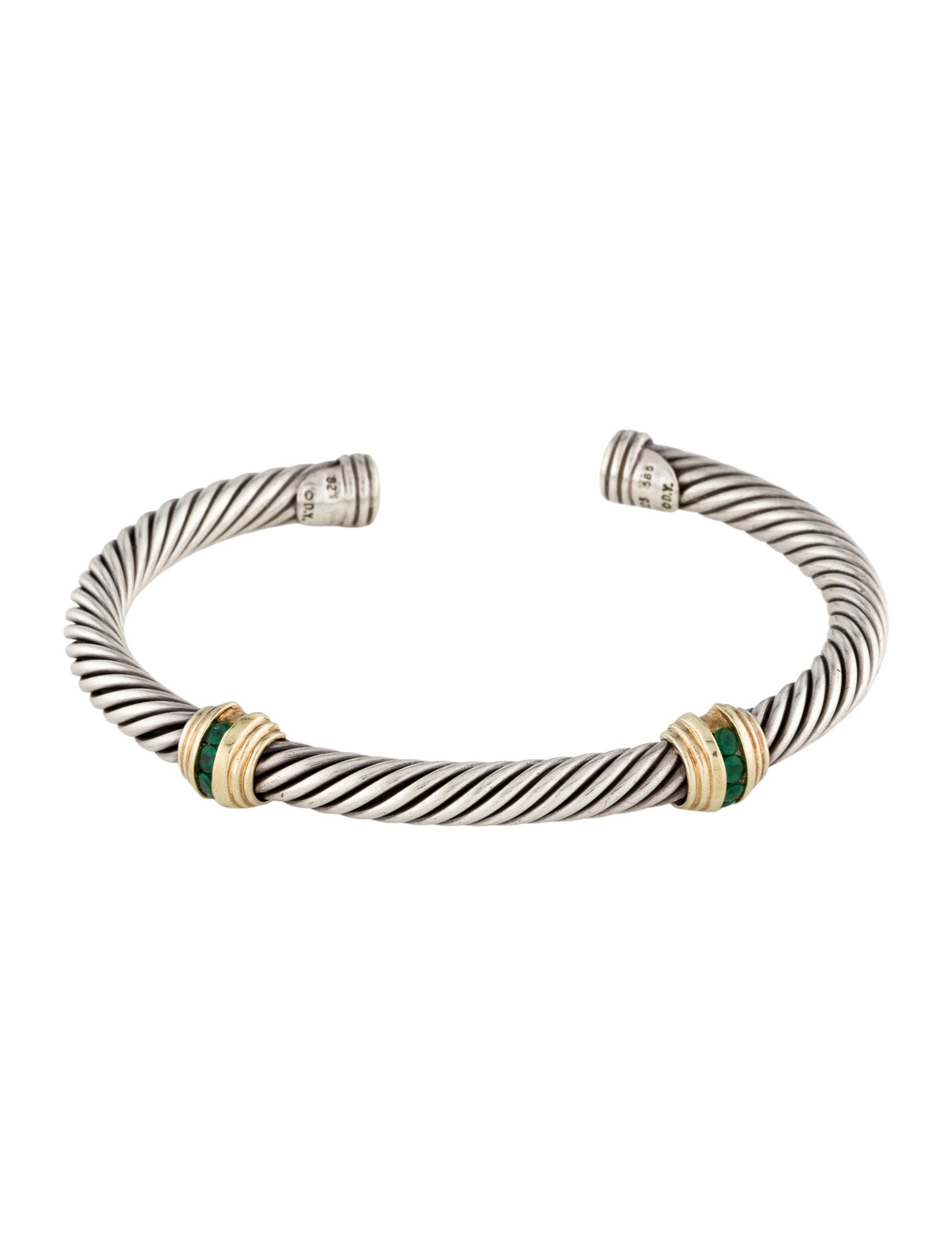 David Yurman Emerald Station Renaissance Cuff Bracelet