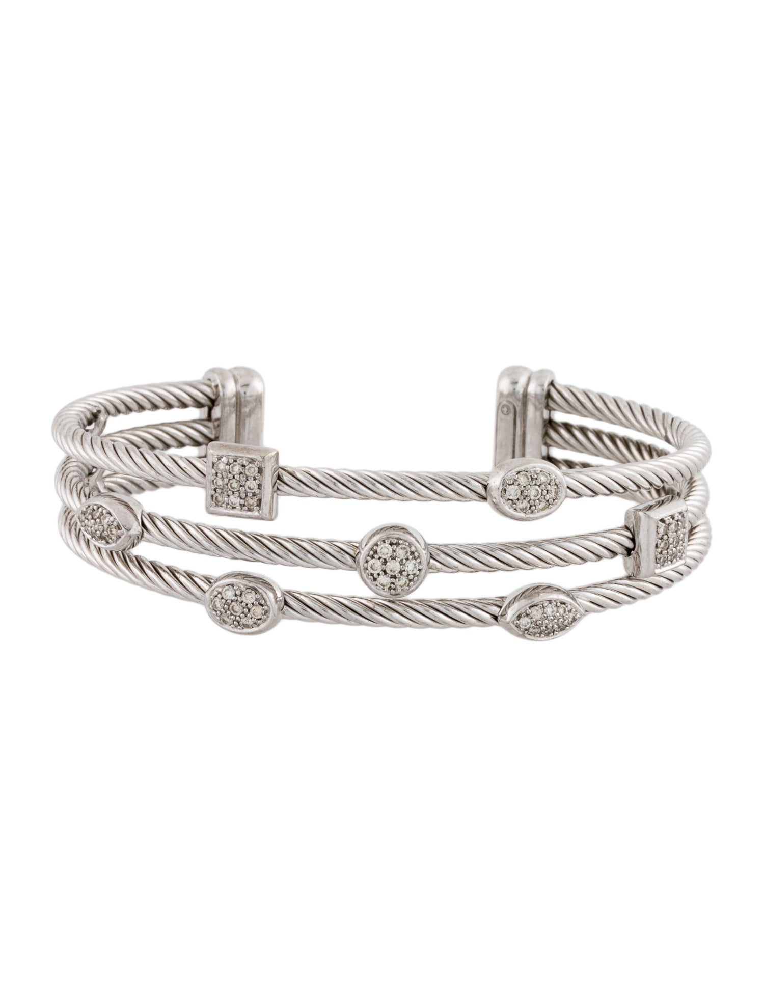 David Yurman Diamond Confetti Three-Row Cuff