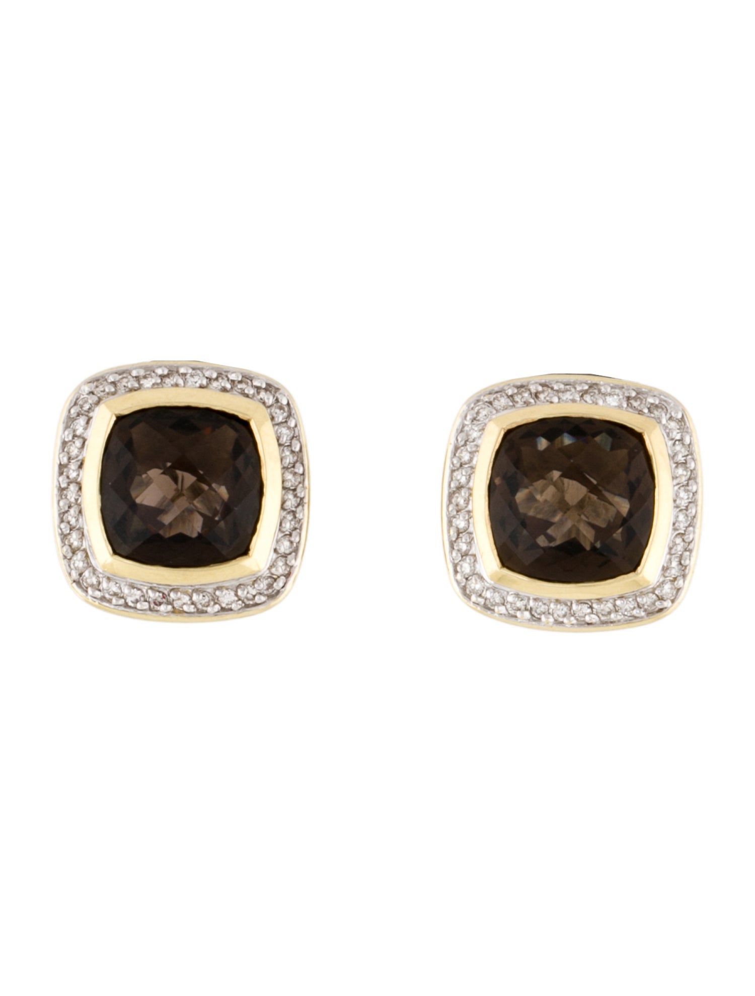 David Yurman Smoky Quartz & Diamond Albion Earclip Earrings