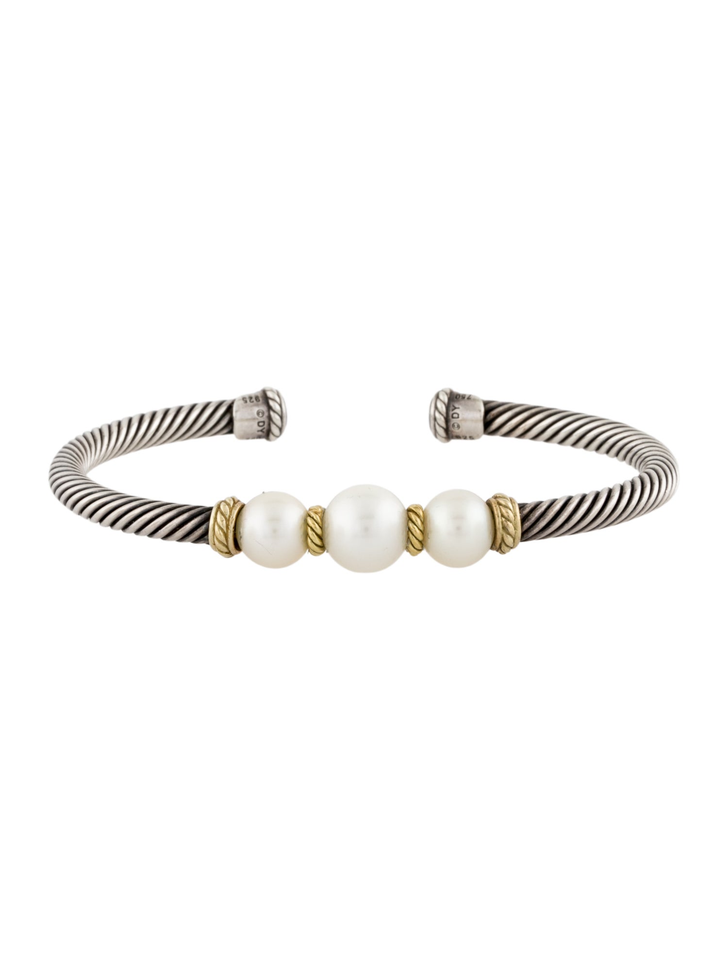 David Yurman Pearl Cable Cuff Bracelet