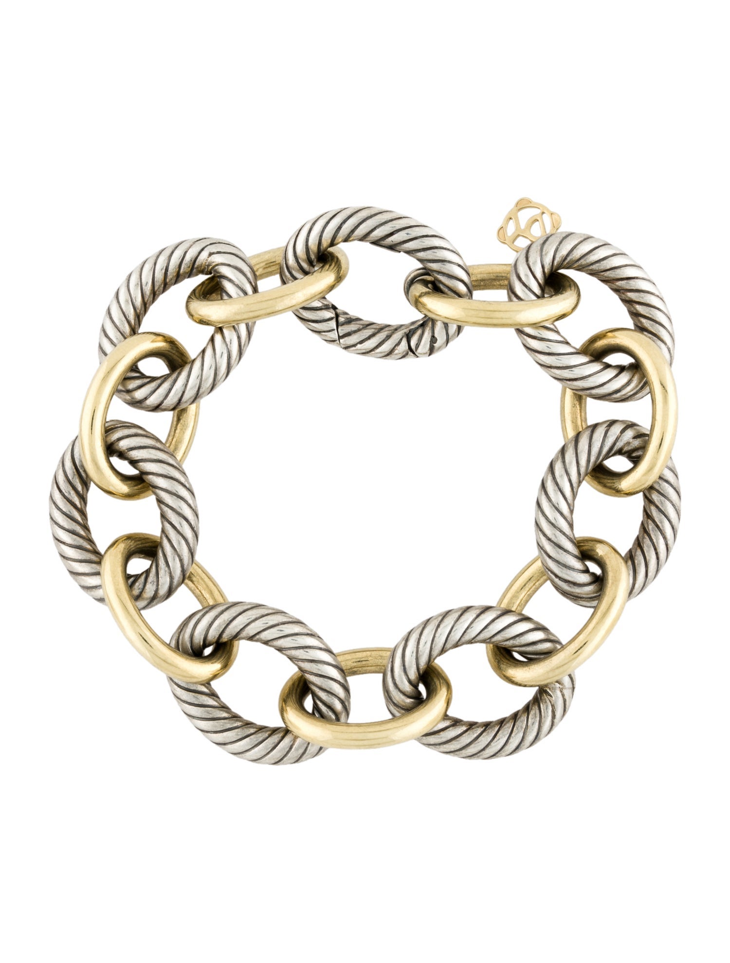 David Yurman Two-Tone Oval Link Chain Bracelet
