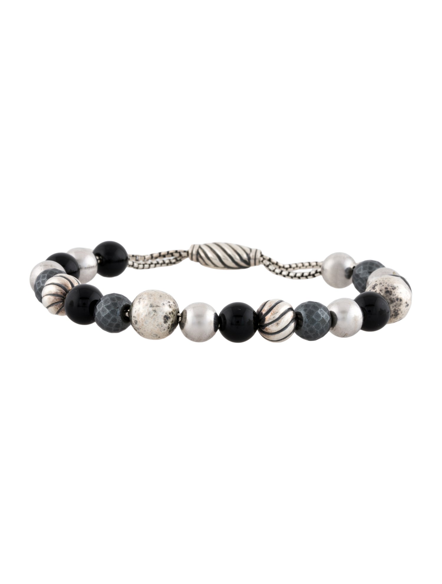 David Yurman Hematine & Onyx Elements Bead Bracelet