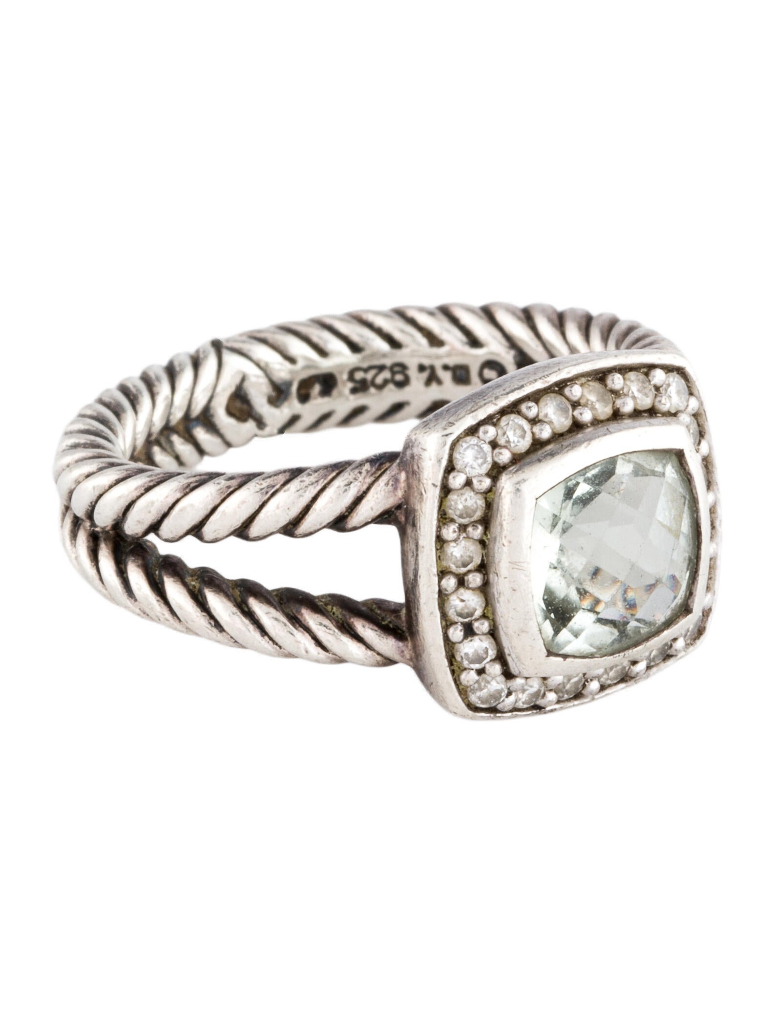 David Yurman Prasiolite & Diamond Petite Albion® Ring