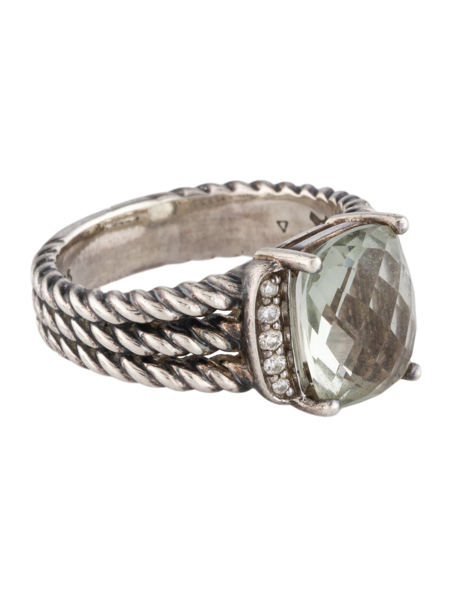 David Yurman Prasiolite & Diamond Petite Wheaton Ring