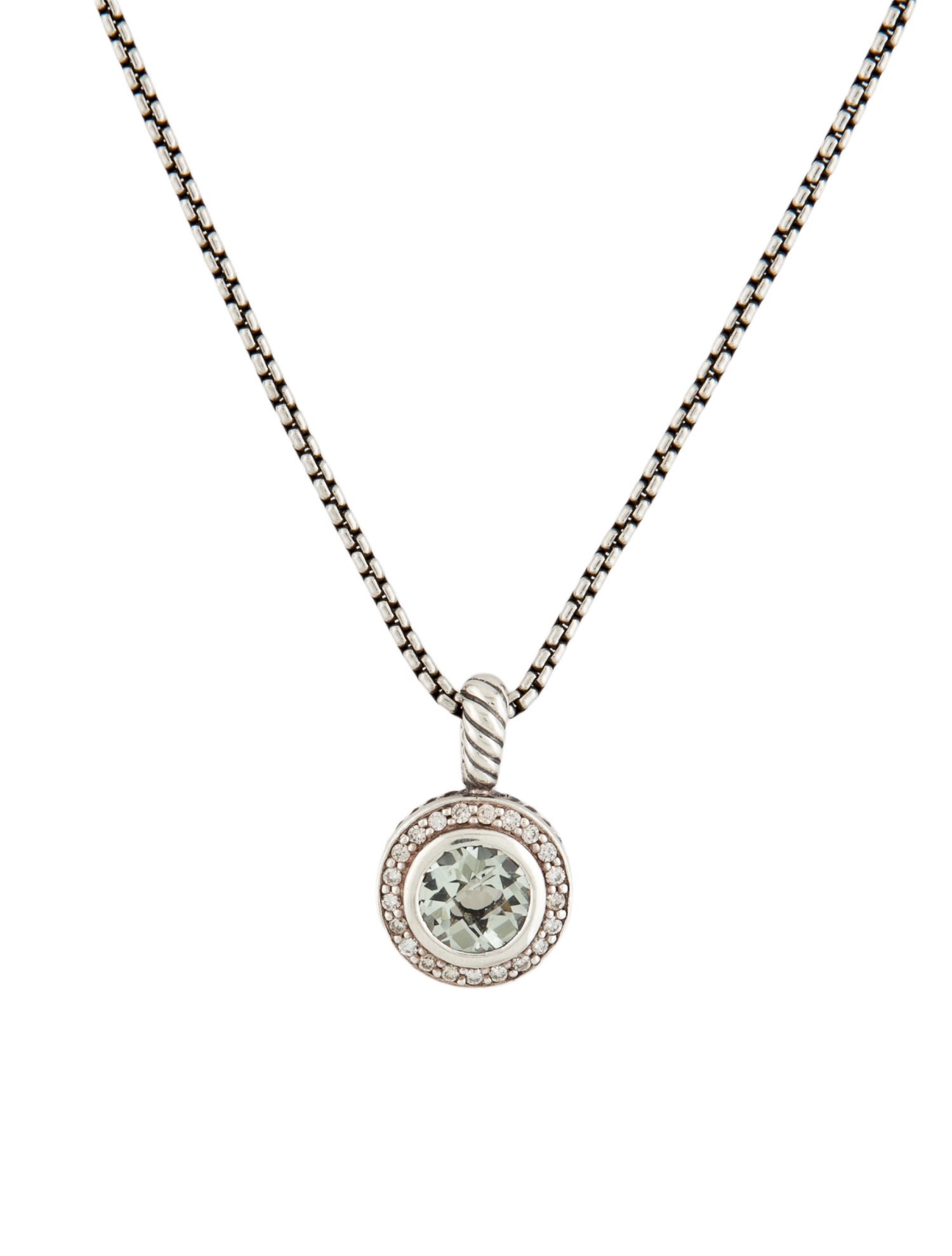 David Yurman Prasiolite & Diamond Albion Pendant Necklace