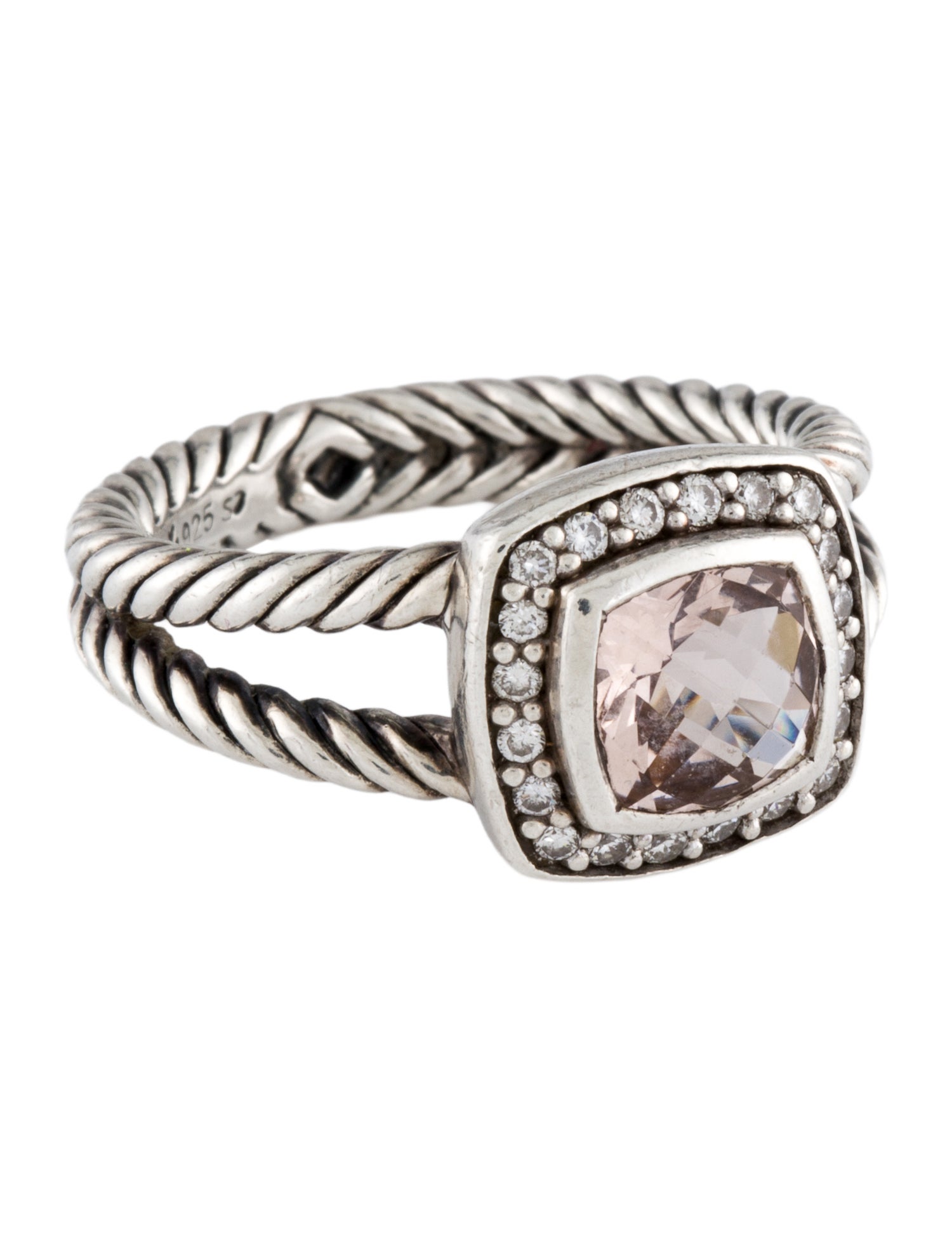 David Yurman Morganite & Diamond Petite Albion Ring