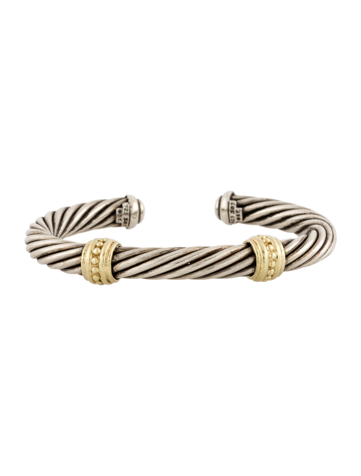 David Yurman Two-Tone Cable Classics Two Station Cuff Bracelet