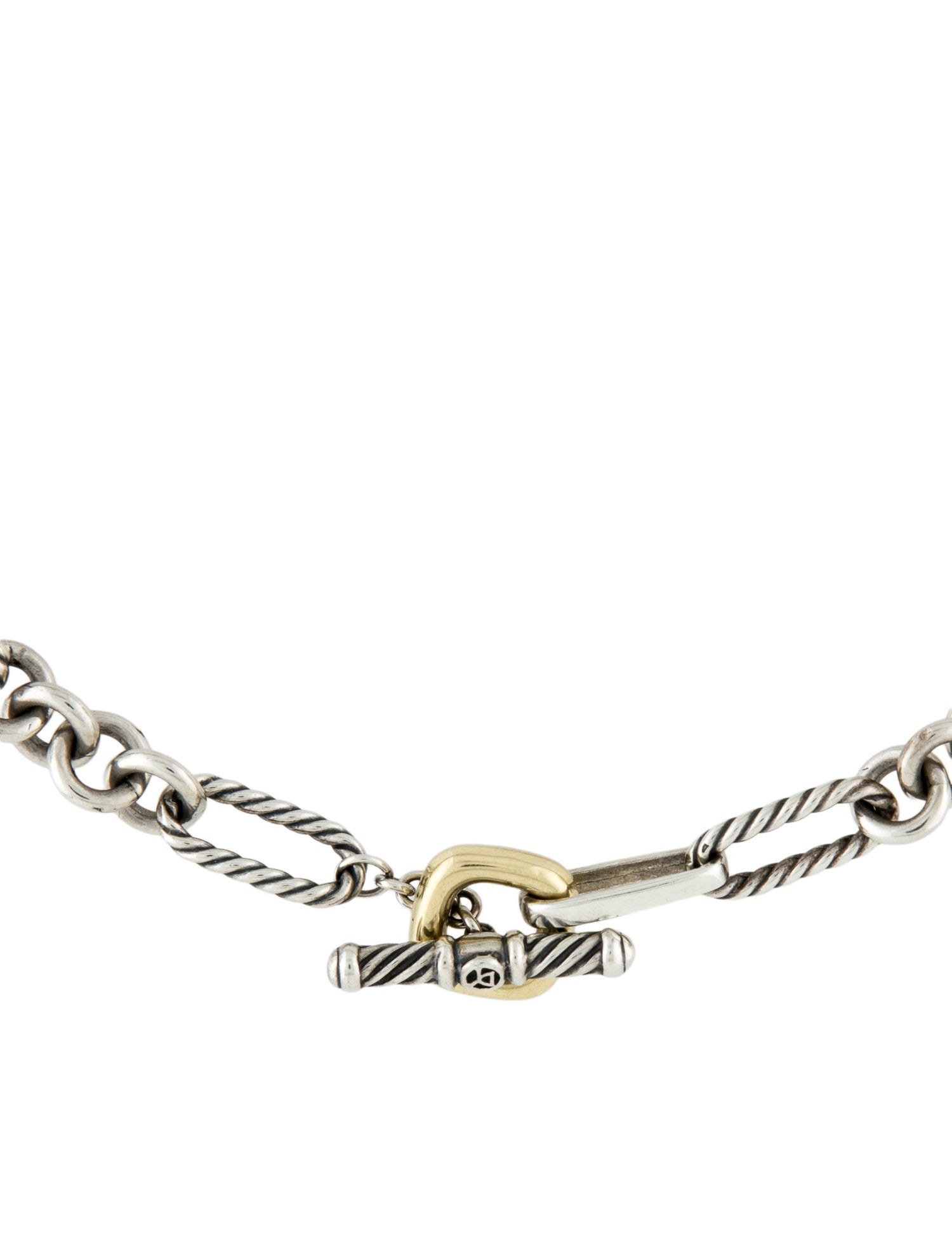 David Yurman Two-Tone Figaro Chain Toggle Necklace
