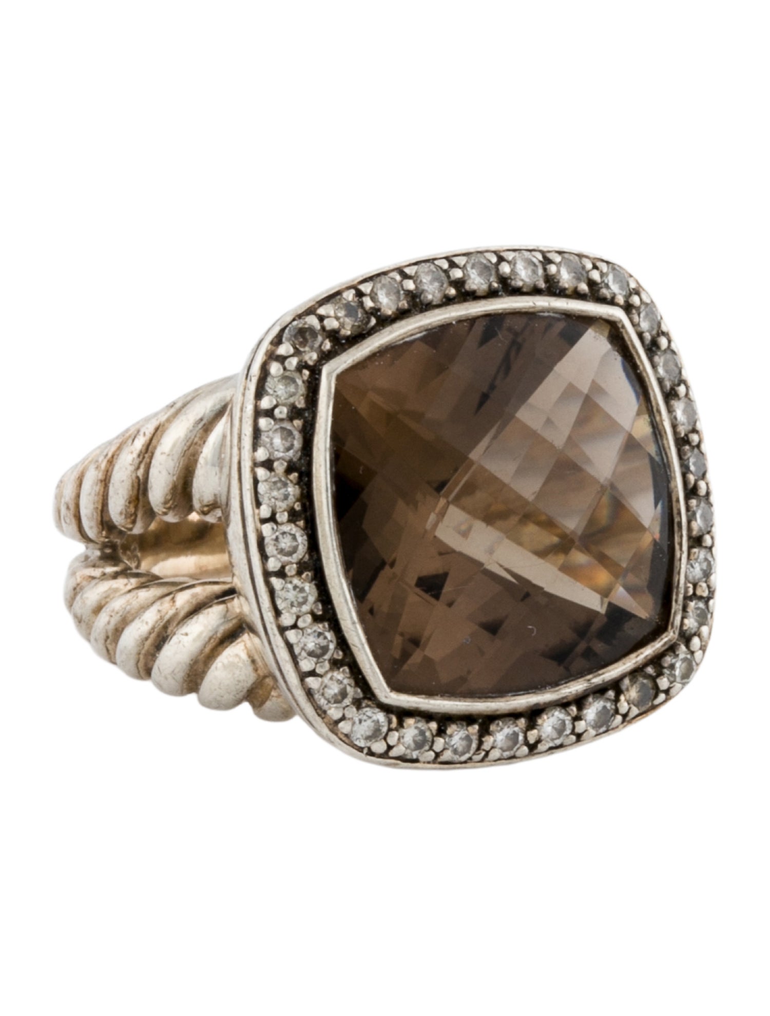 David Yurman Smoky Quartz & Diamond Albion Ring