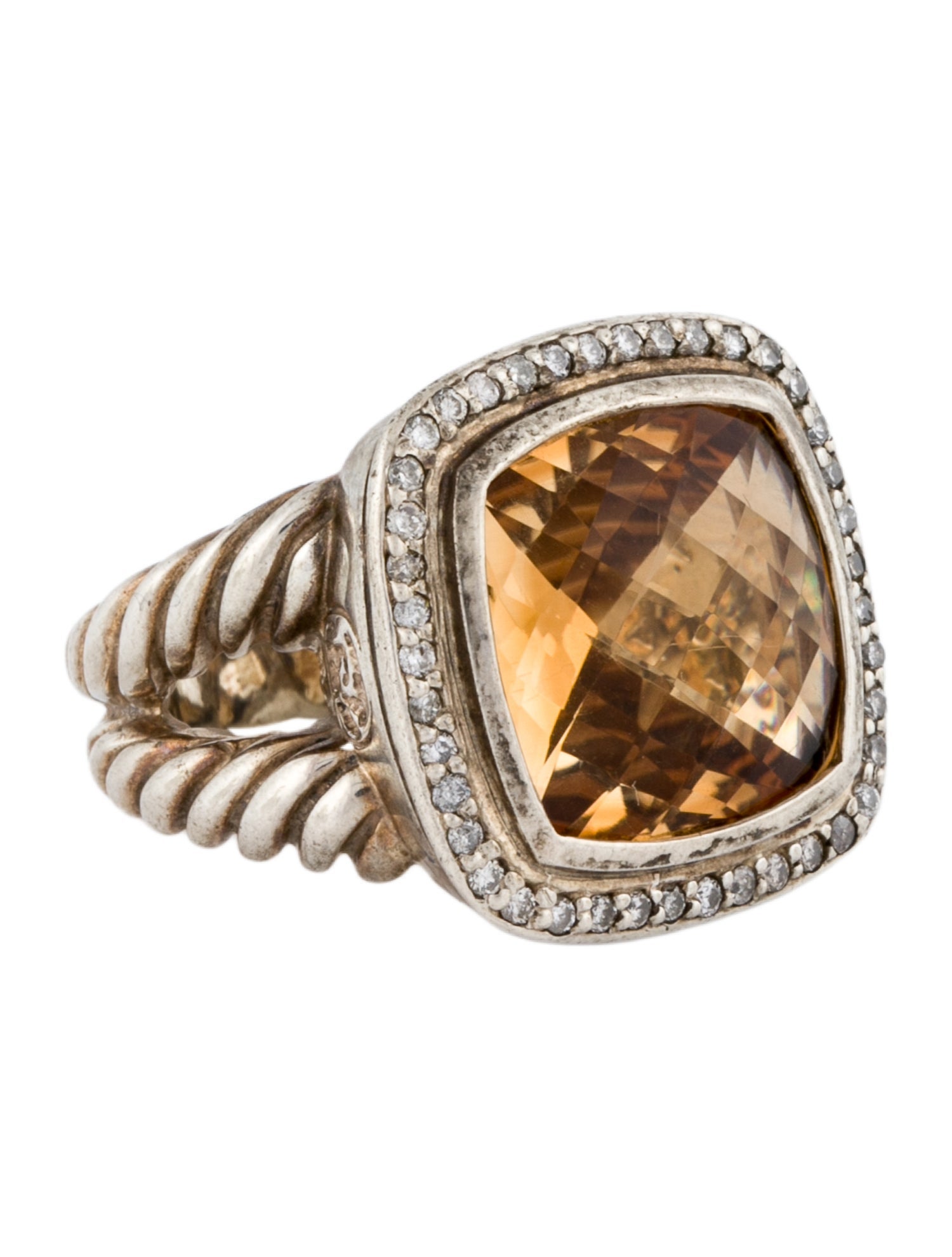 David Yurman Diamond & Citrine Albion Ring