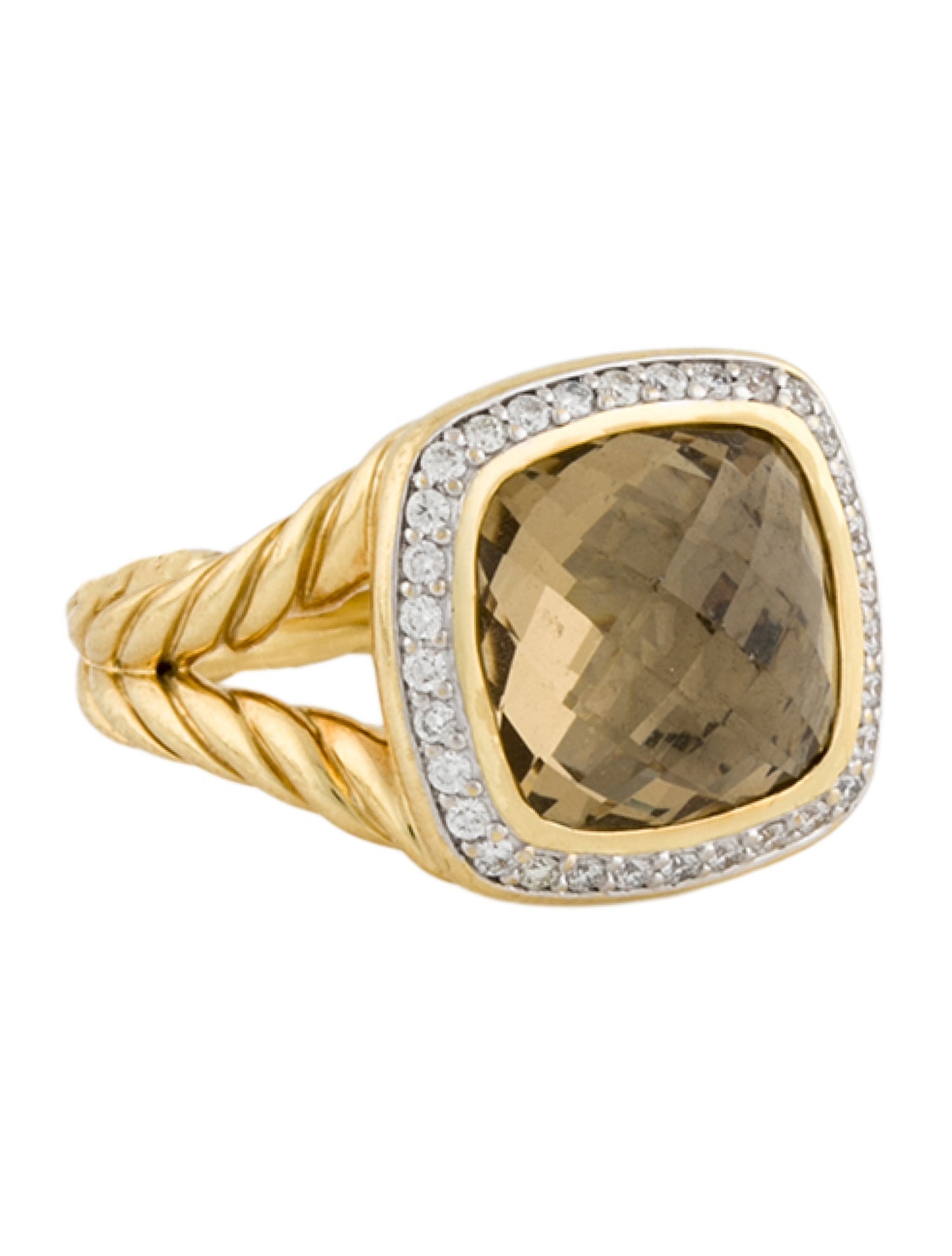 David Yurman 18K Smoky Quartz & Diamond Albion Cocktail Ring
