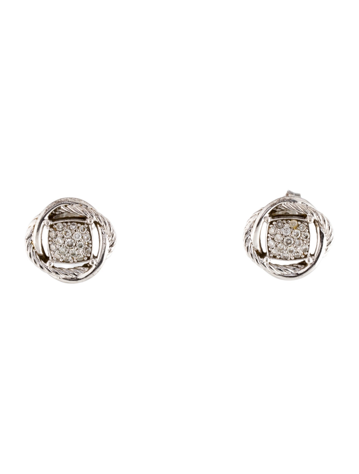 David Yurman Diamond Infinity Stud Earrings