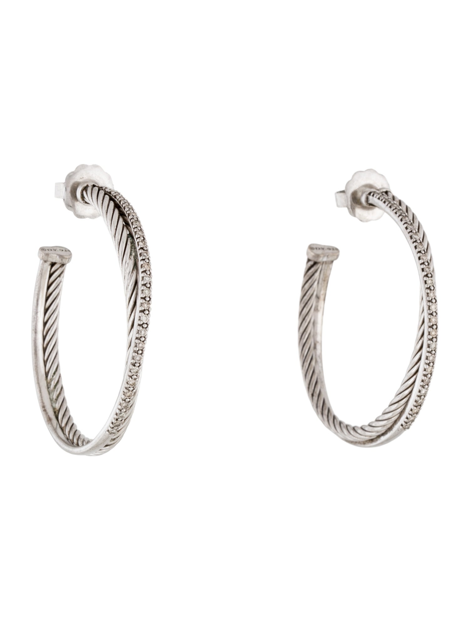 David Yurman Diamond Hoop Earrings