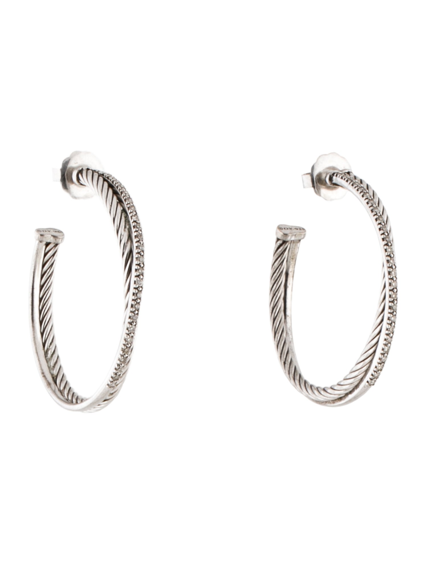 David Yurman Diamond Hoop Earrings
