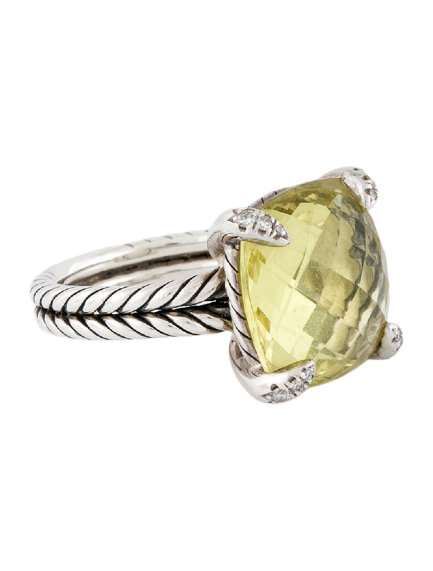 David Yurman Quartz & Diamond Chatelaine Ring