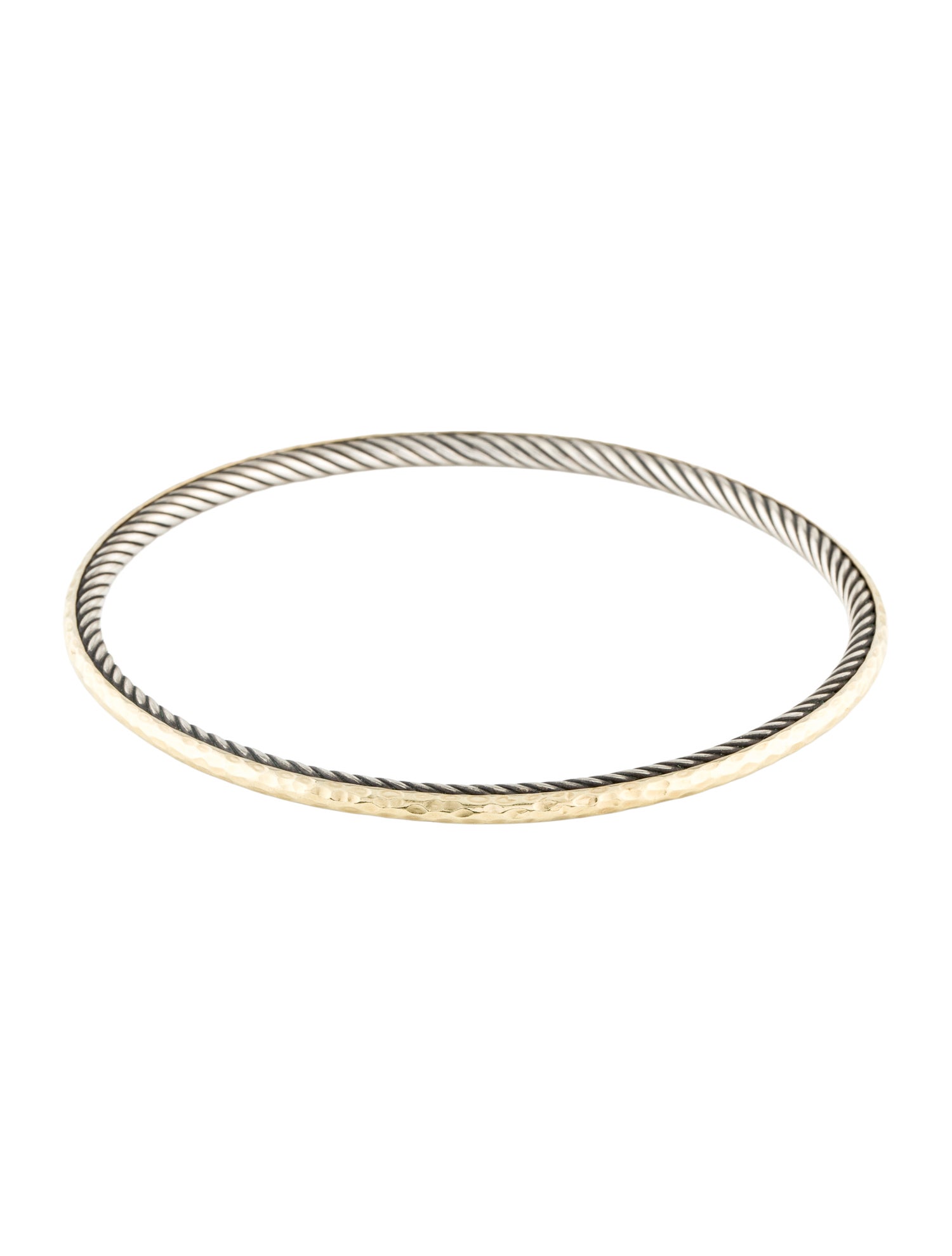 David Yurman Two-Tone Hammered Cable Bangle