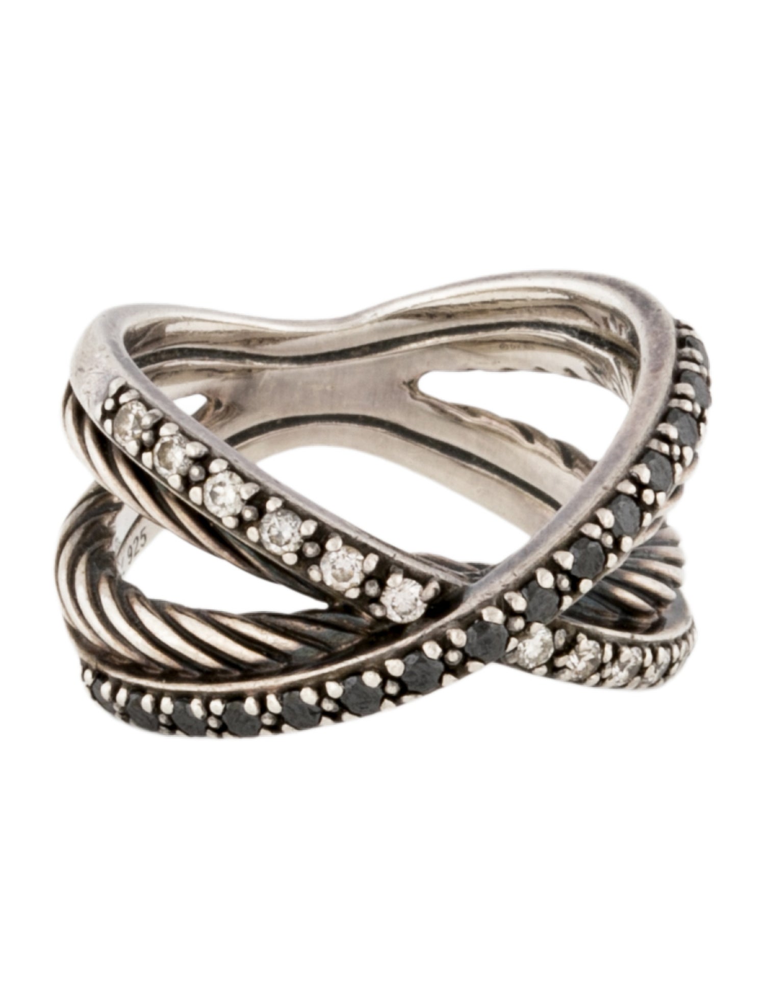 David Yurman Diamond Cable X Crossover Band